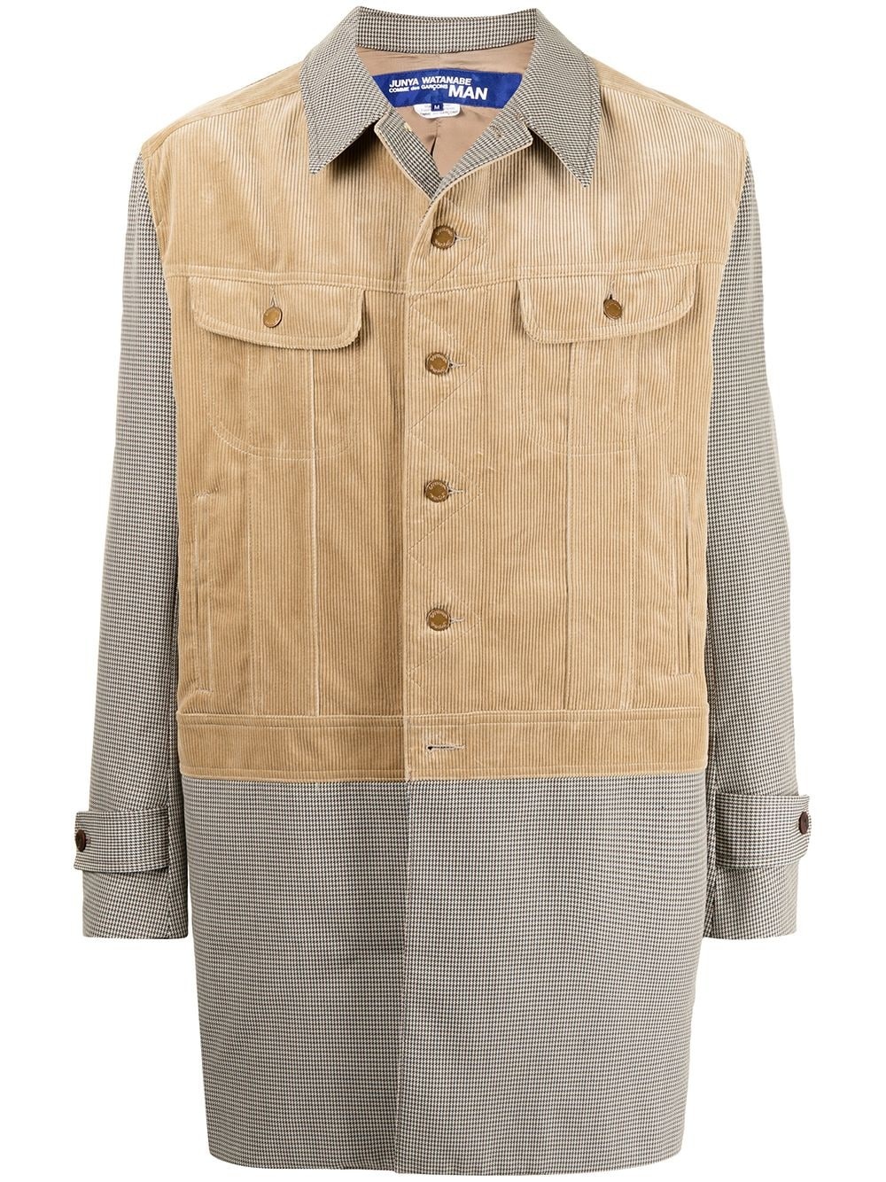 panelled single-breasted coat - 1