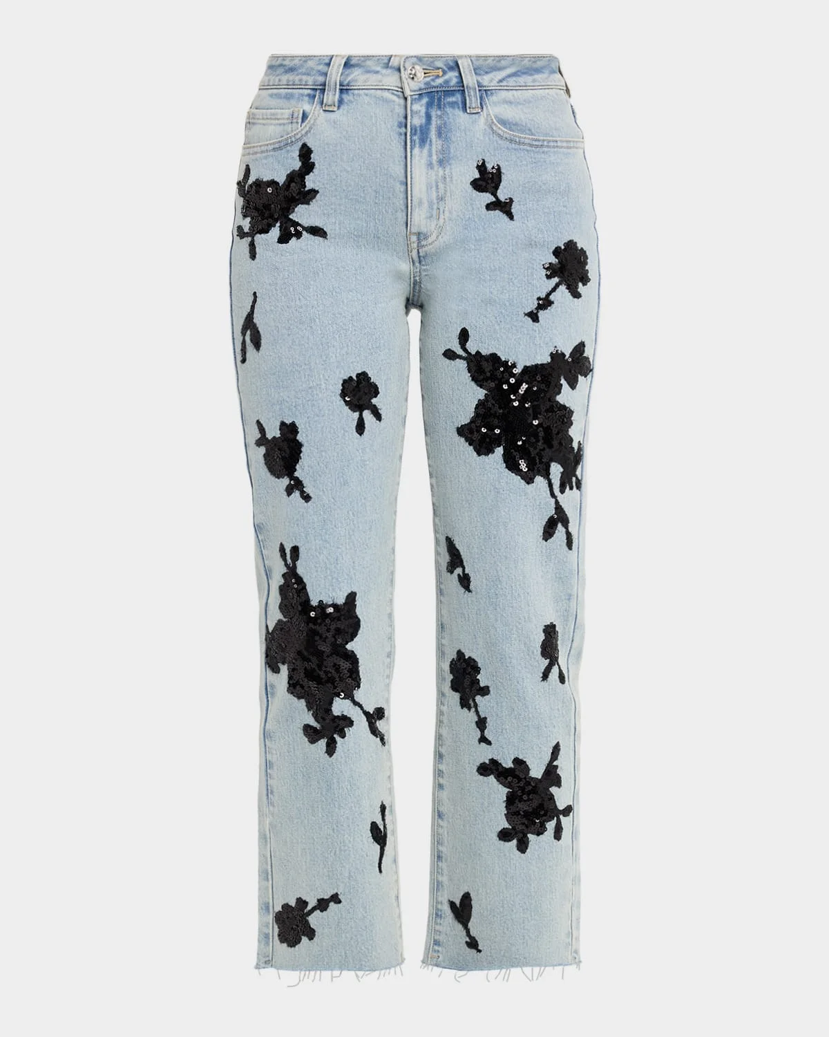 Bella Sequined Straight-Leg Jeans - 1