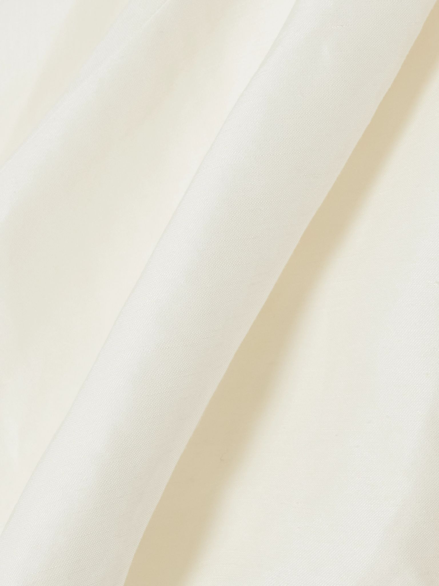 Mimosa cutout gathered linen-blend midi dress Off-white - 4