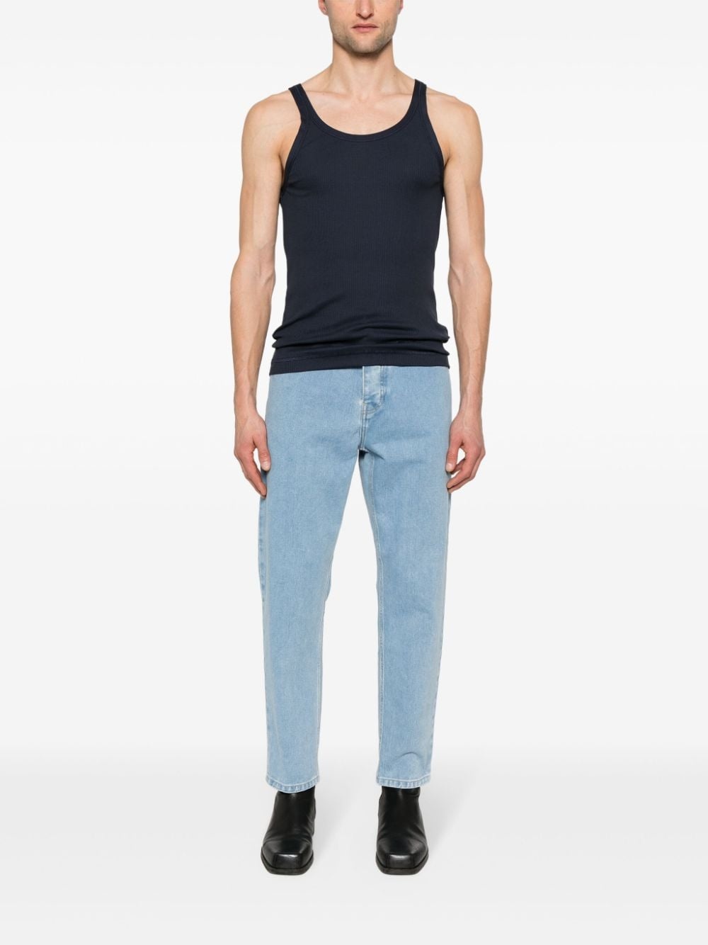 ribbed cotton vest - 2