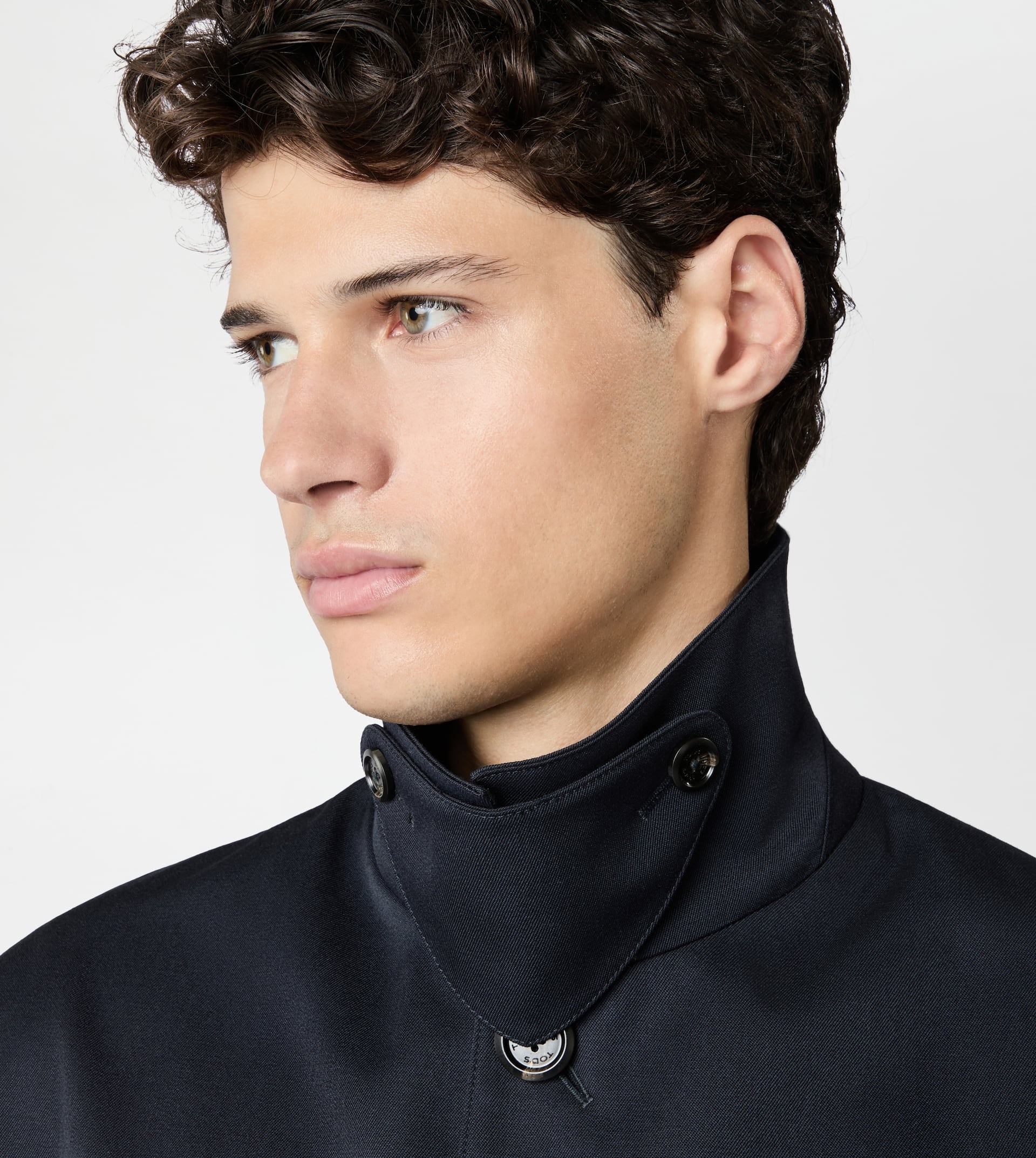 COAT IN WOOL TWILL - BLUE - 5