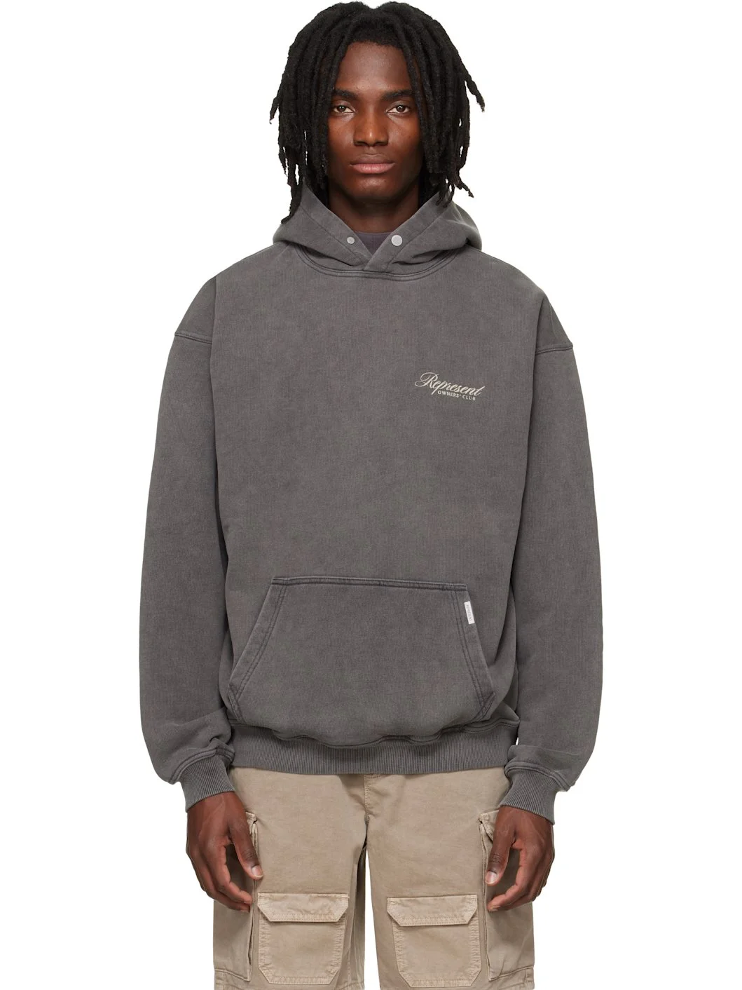 Gray 'Represent Owners Club' Script Hoodie - 1