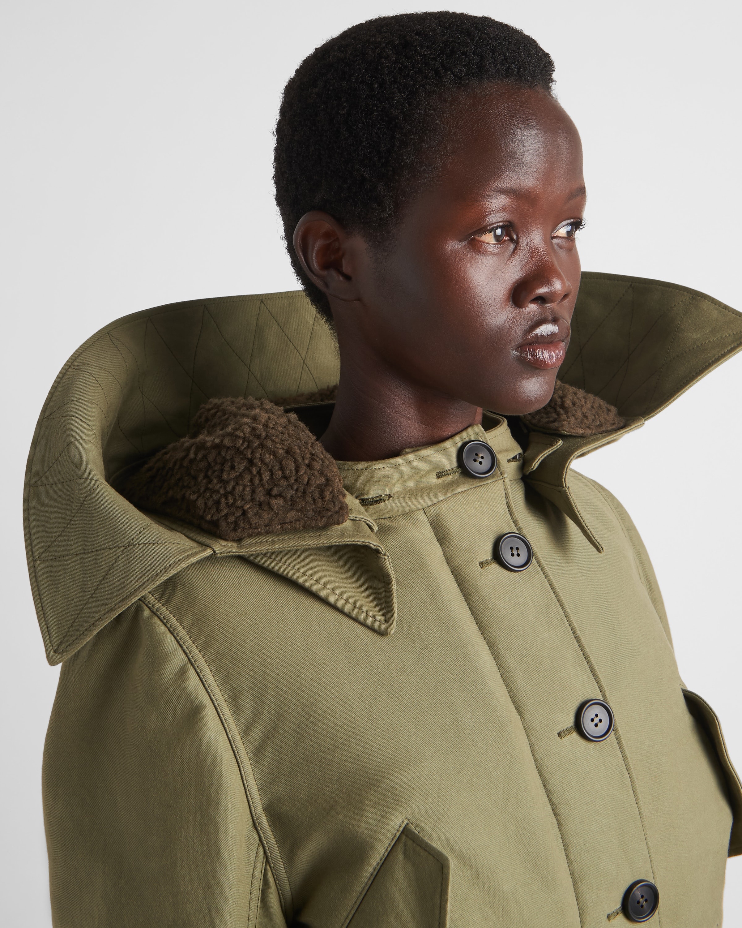 Cotton and satin jacket - 3