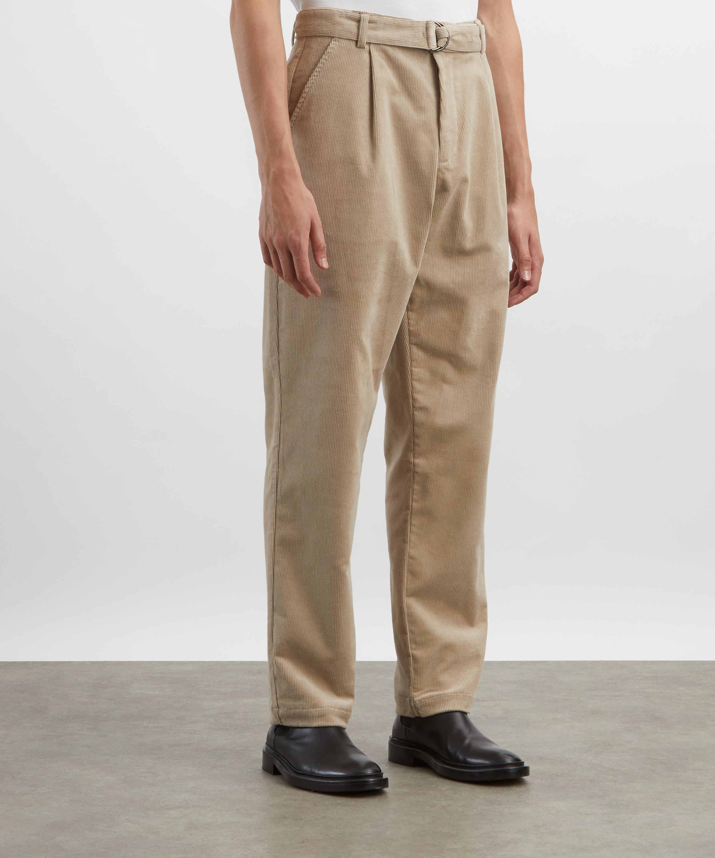 Belted Sibley Cord Beige Trousers - 3