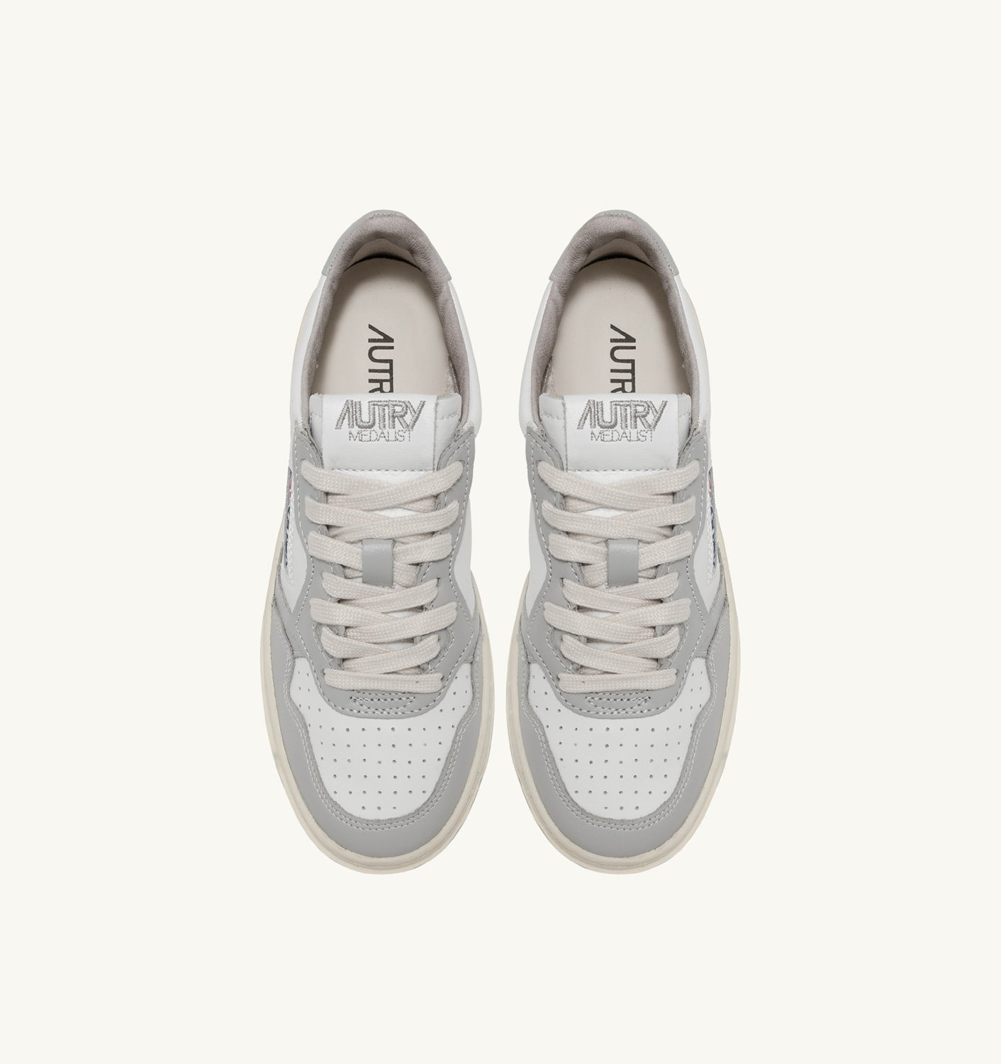 MEDALIST LOW BICOLOR SNEAKERS IN WHITE AND VAPOR LEATHER - 5