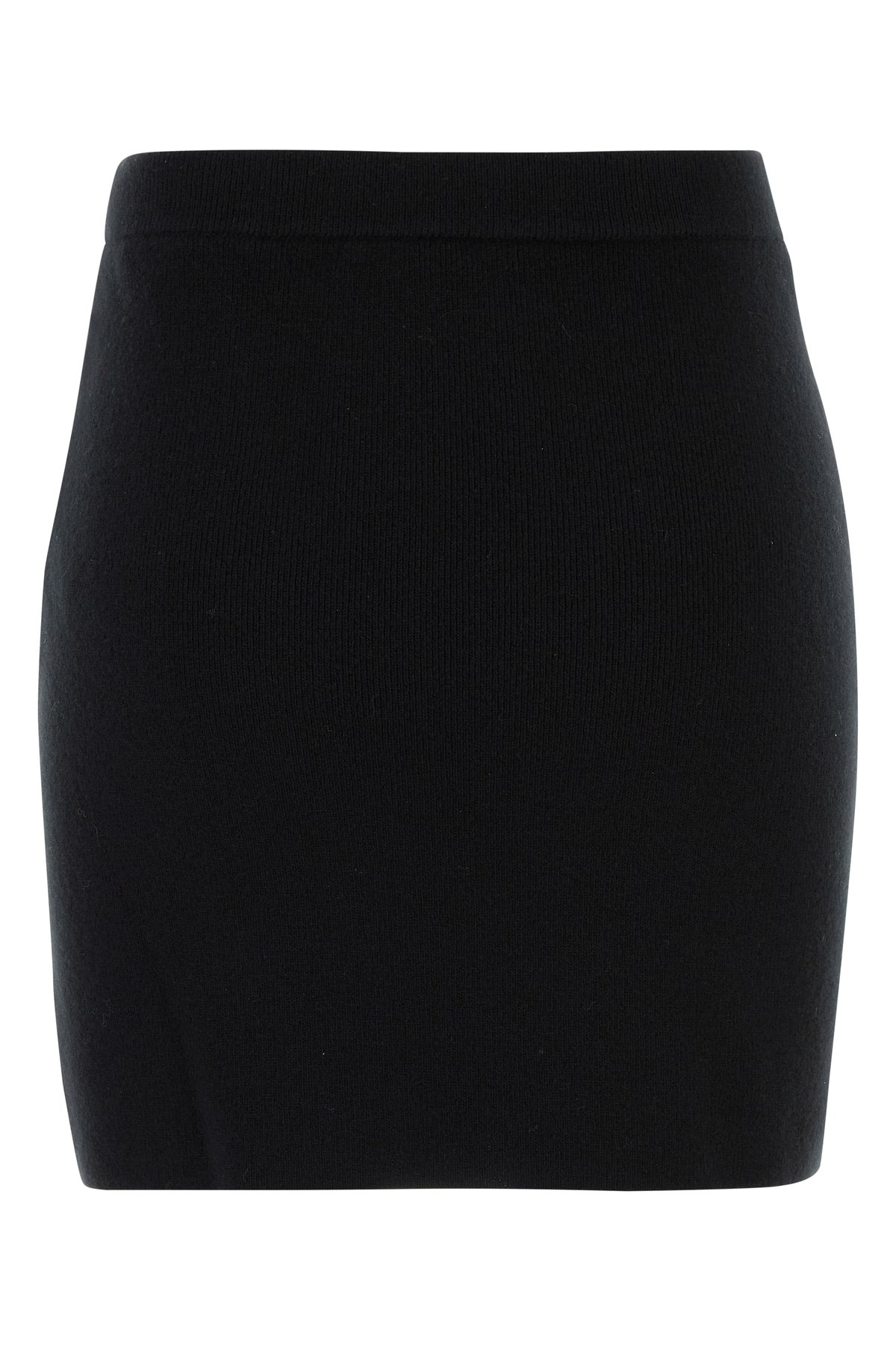 Black wool blend mini skirt - 2