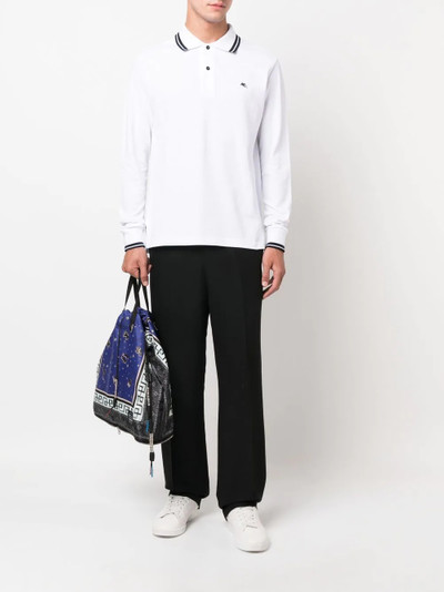 Etro logo-embroidered long-sleeved polo shirt outlook