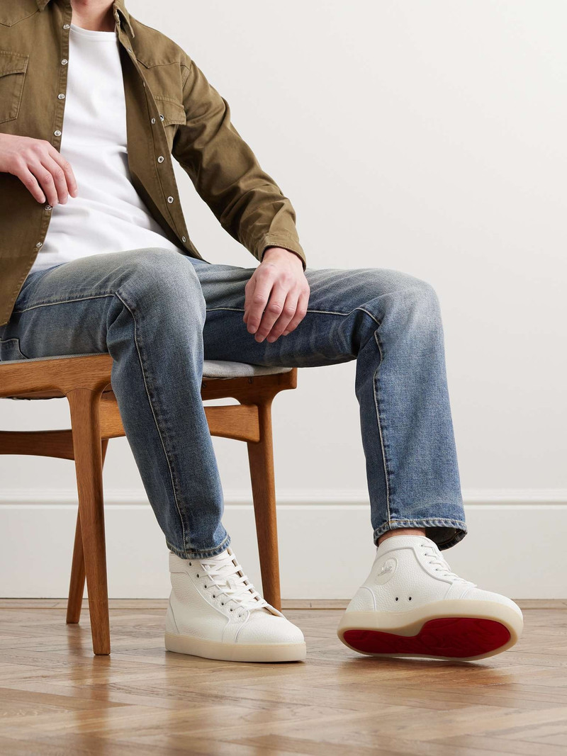 Christian Louboutin Louis Orlato Full-Grain Leather High-Top Sneakers outlook