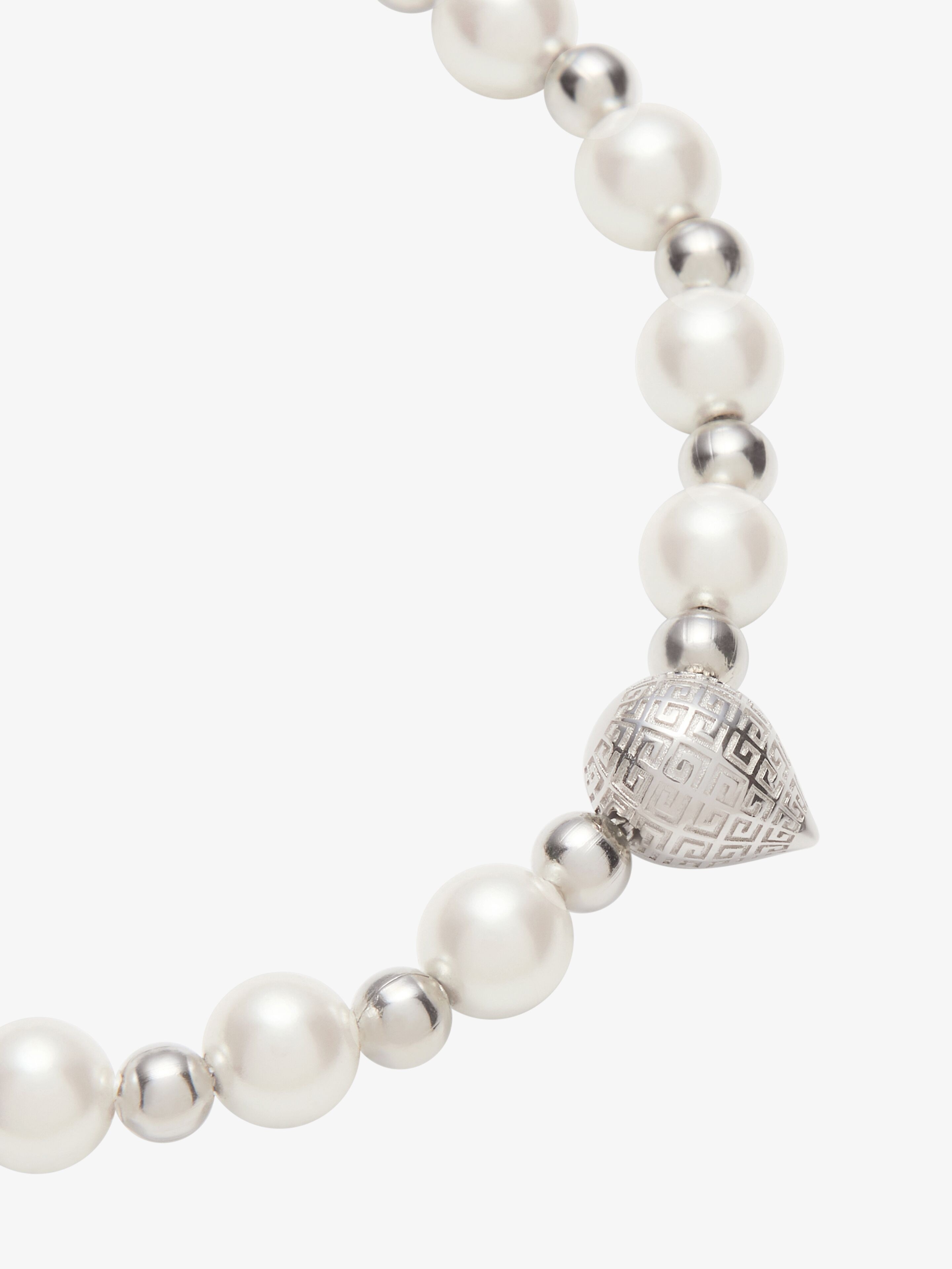G STUD BRACELET IN METAL WITH PEARLS - 2