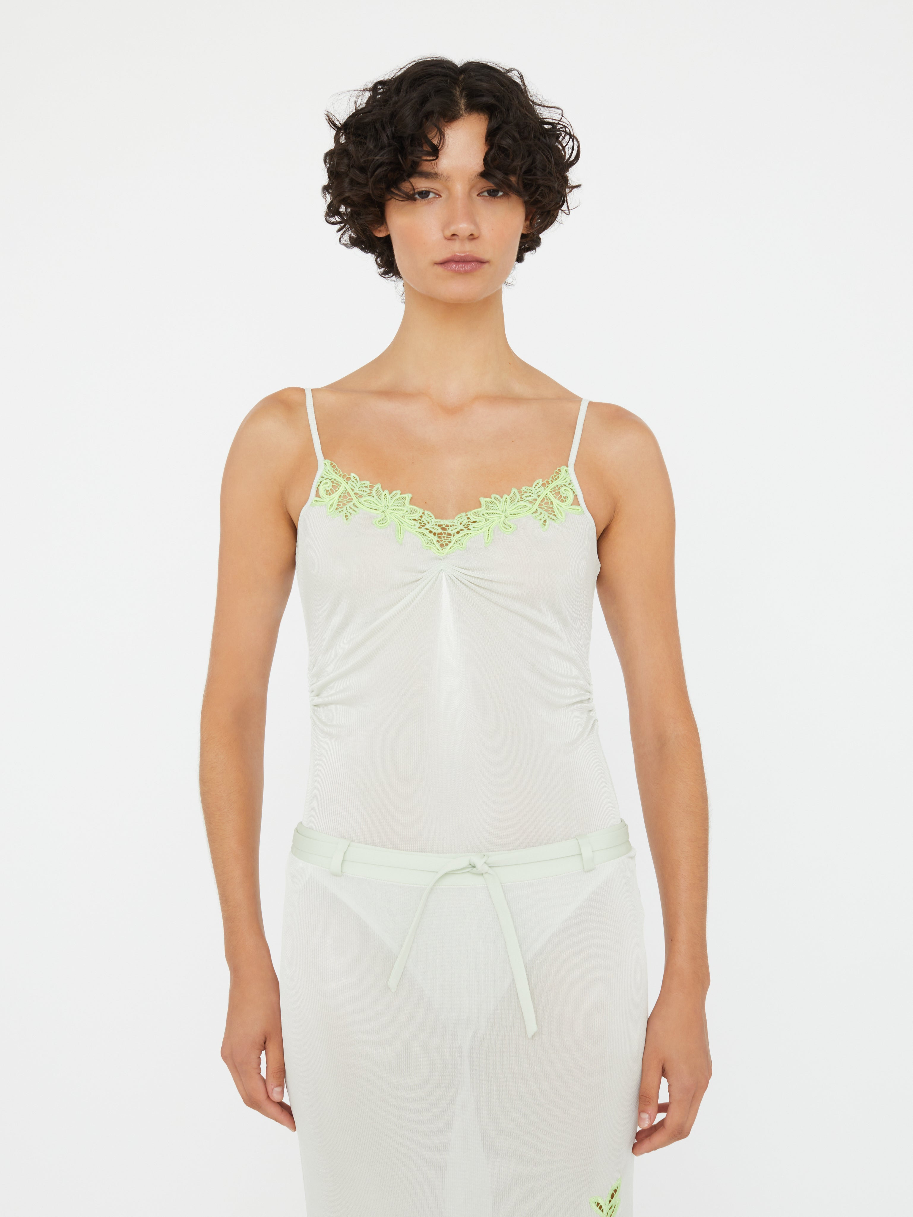Hibiscus Embroidered Rib Bodysuit - 2
