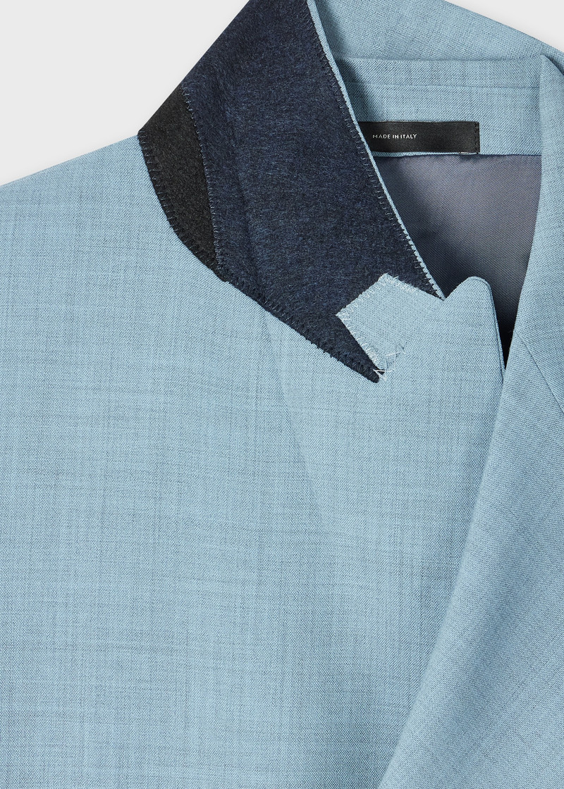 Paul Smith Tailored-Fit Light Blue Overdyed Marl Wool Double-Breasted Blazer outlook