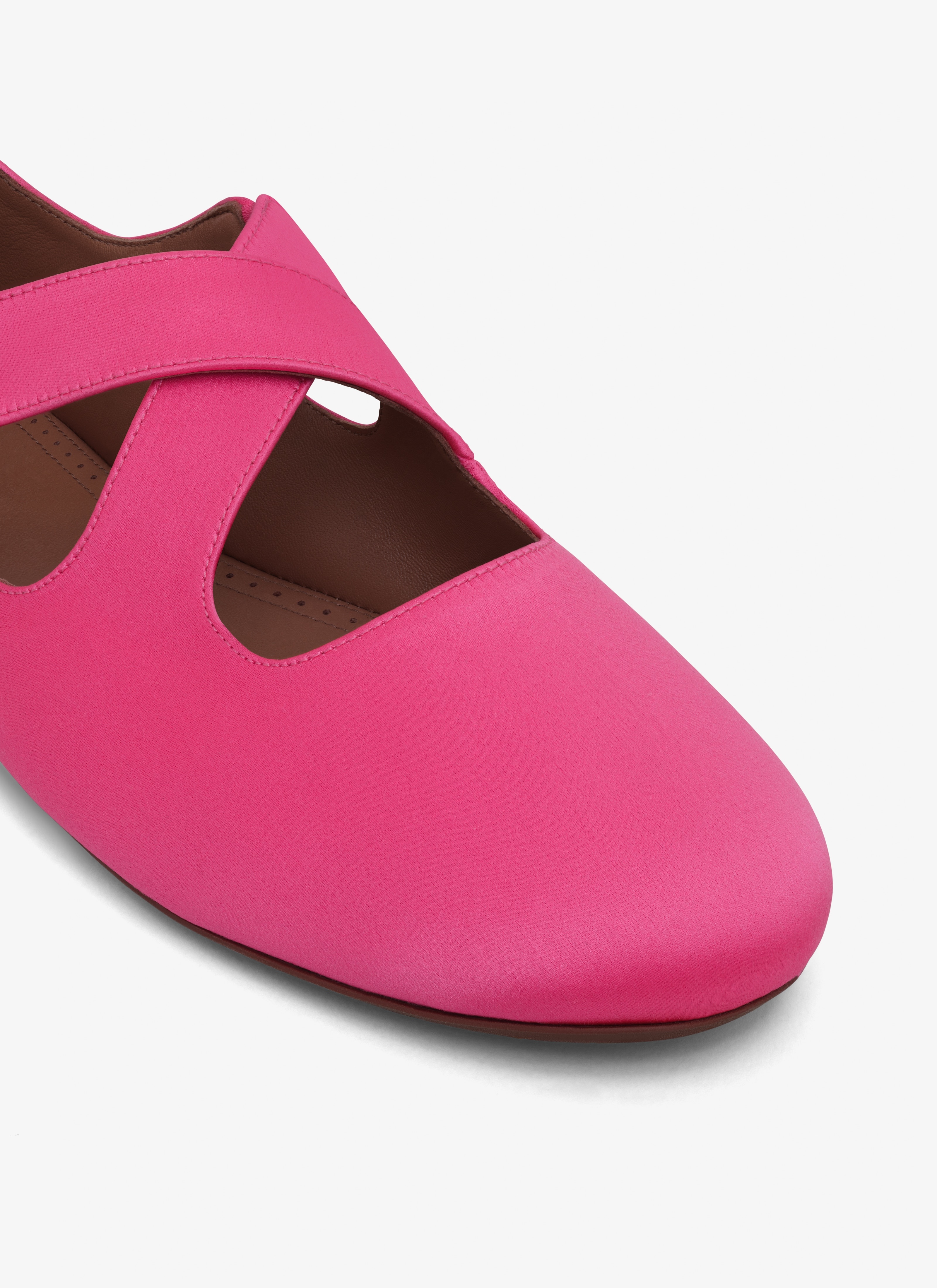 CRISS CROSS BALLET FLATS IN SATIN - 4