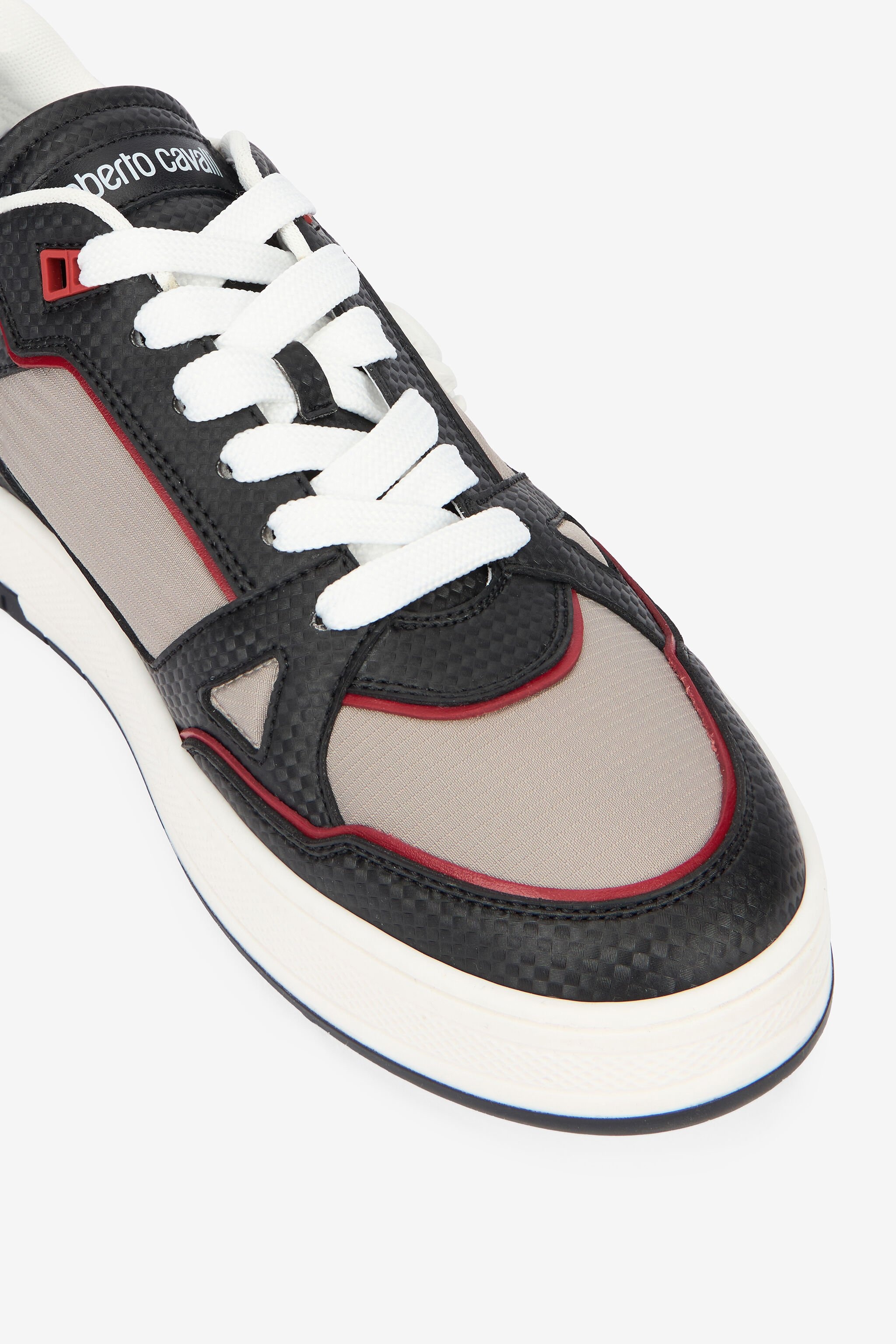 White and Black Sneakers with Mirror Snake Monogram - 4