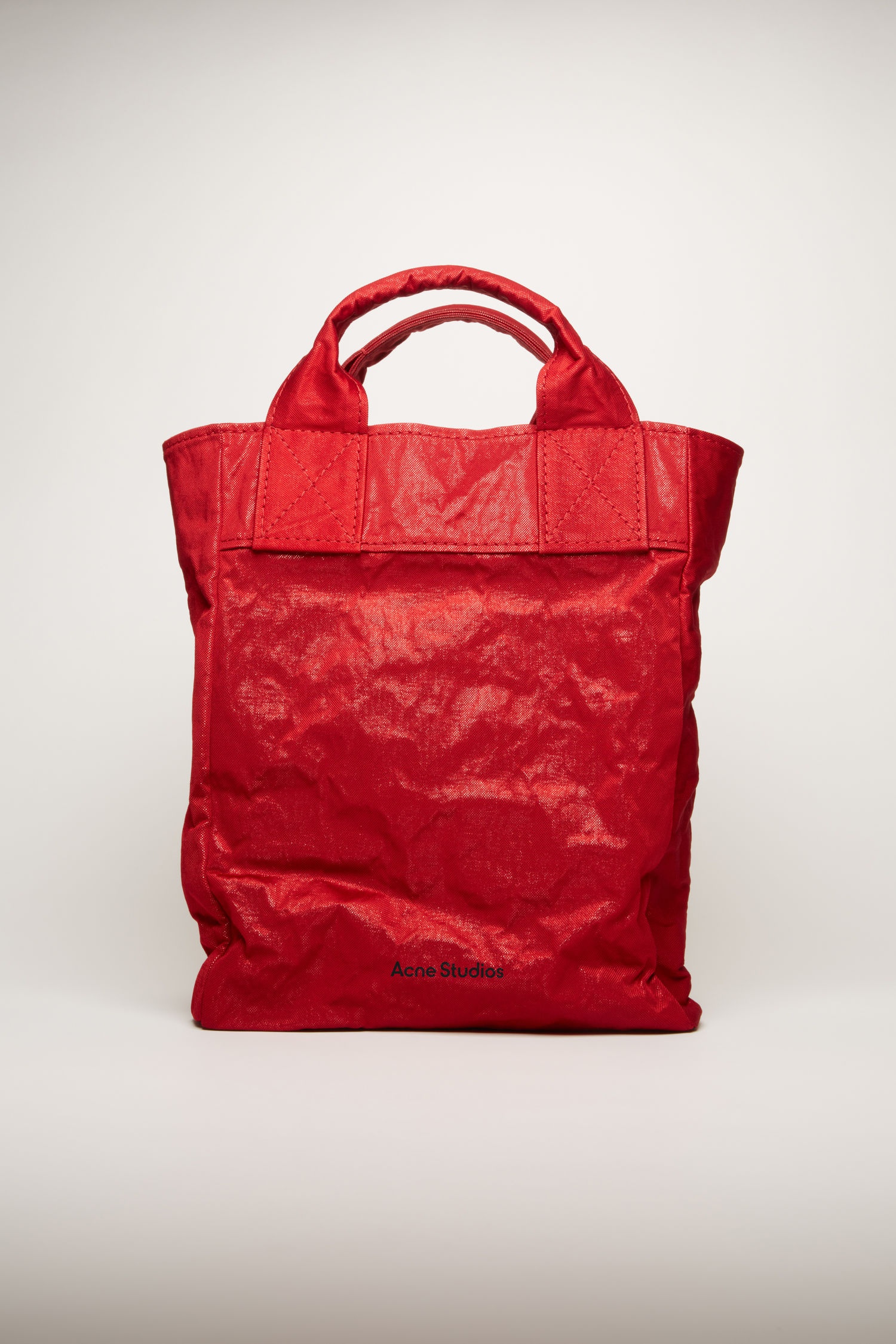 Crinkled tote bag dark red - 1