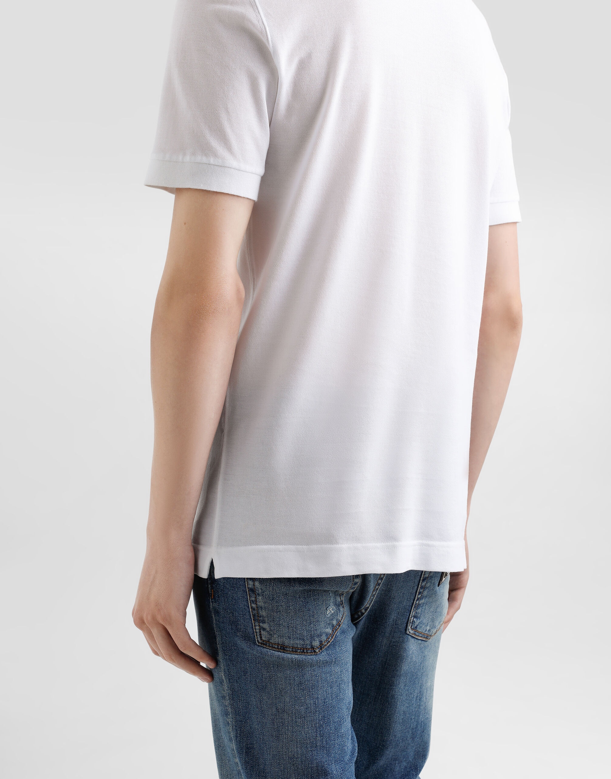 Cotton polo-shirt with branded tag - 5