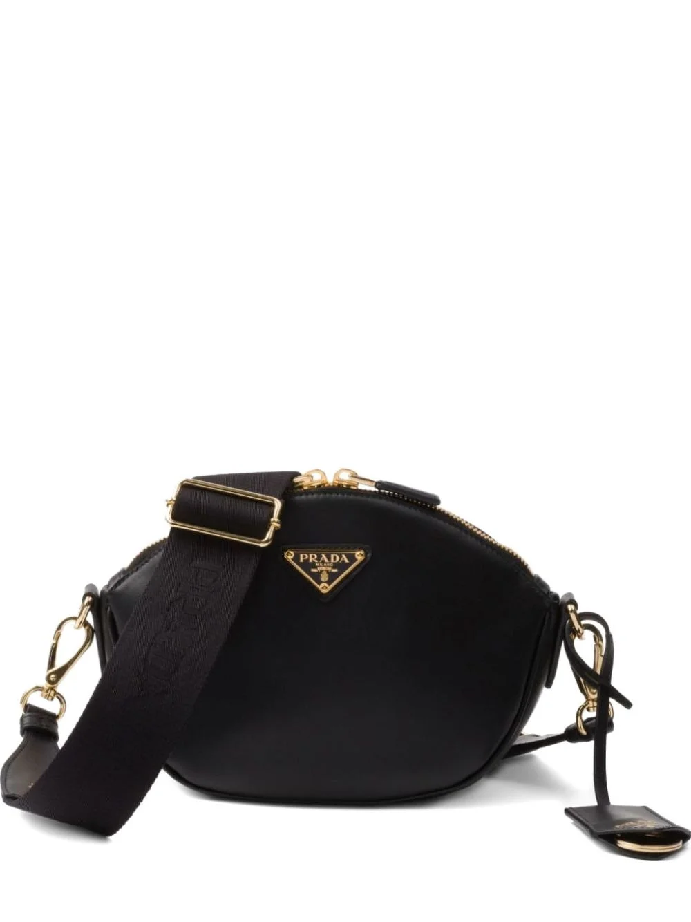 triangle-logo zip-top shoulder bag - 1
