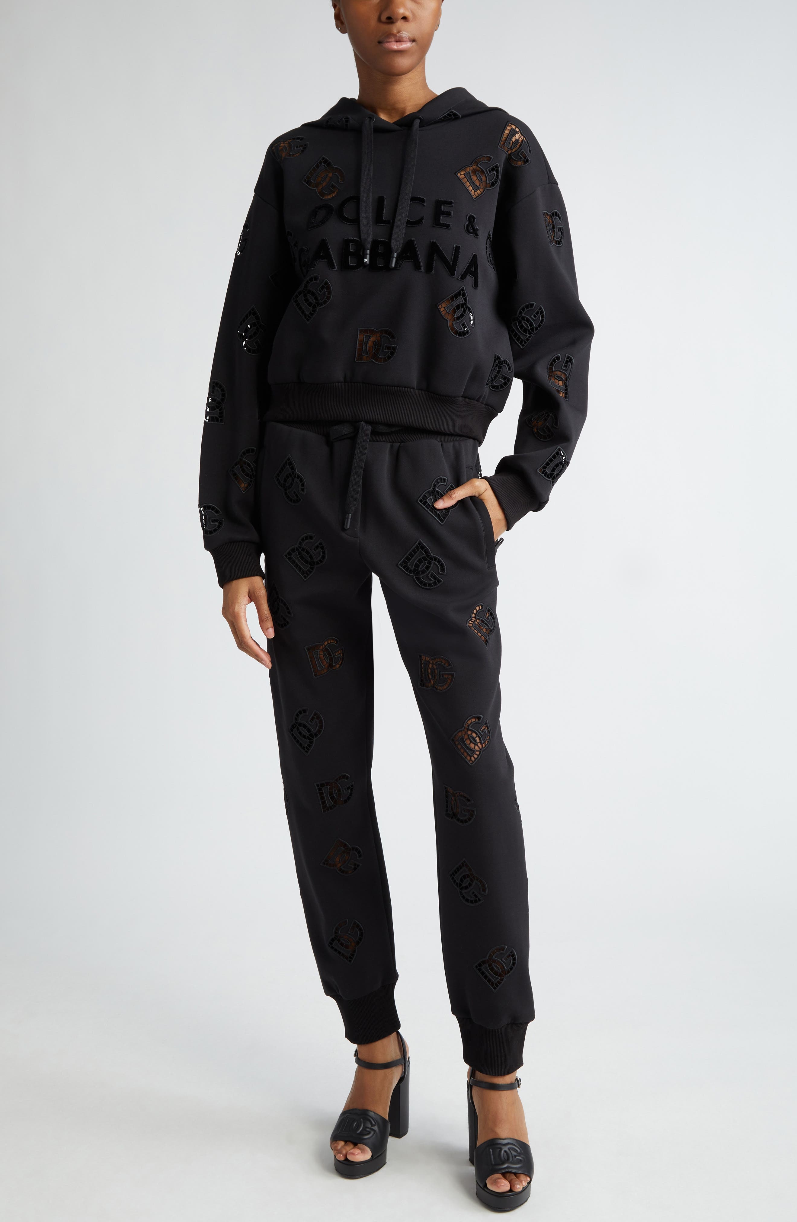 Eyelet Logo Cotton Blend Joggers - 2