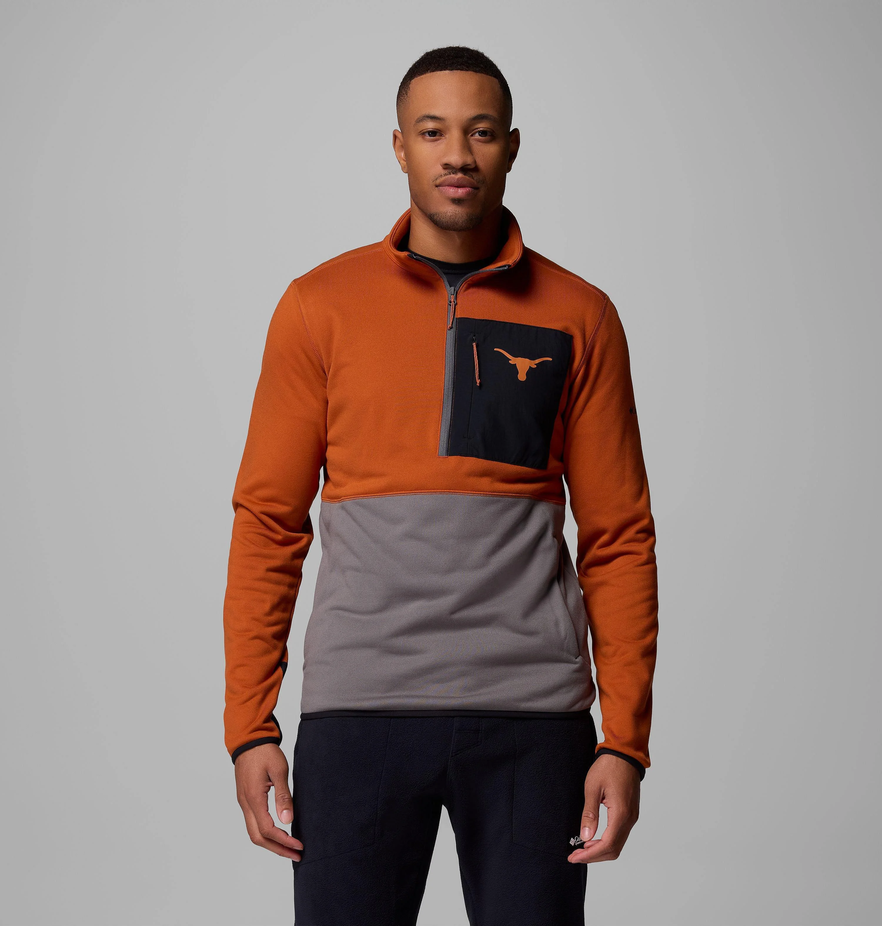 Men's Collegiate Columbia Hike Half Zip Jacket - Texas - 1