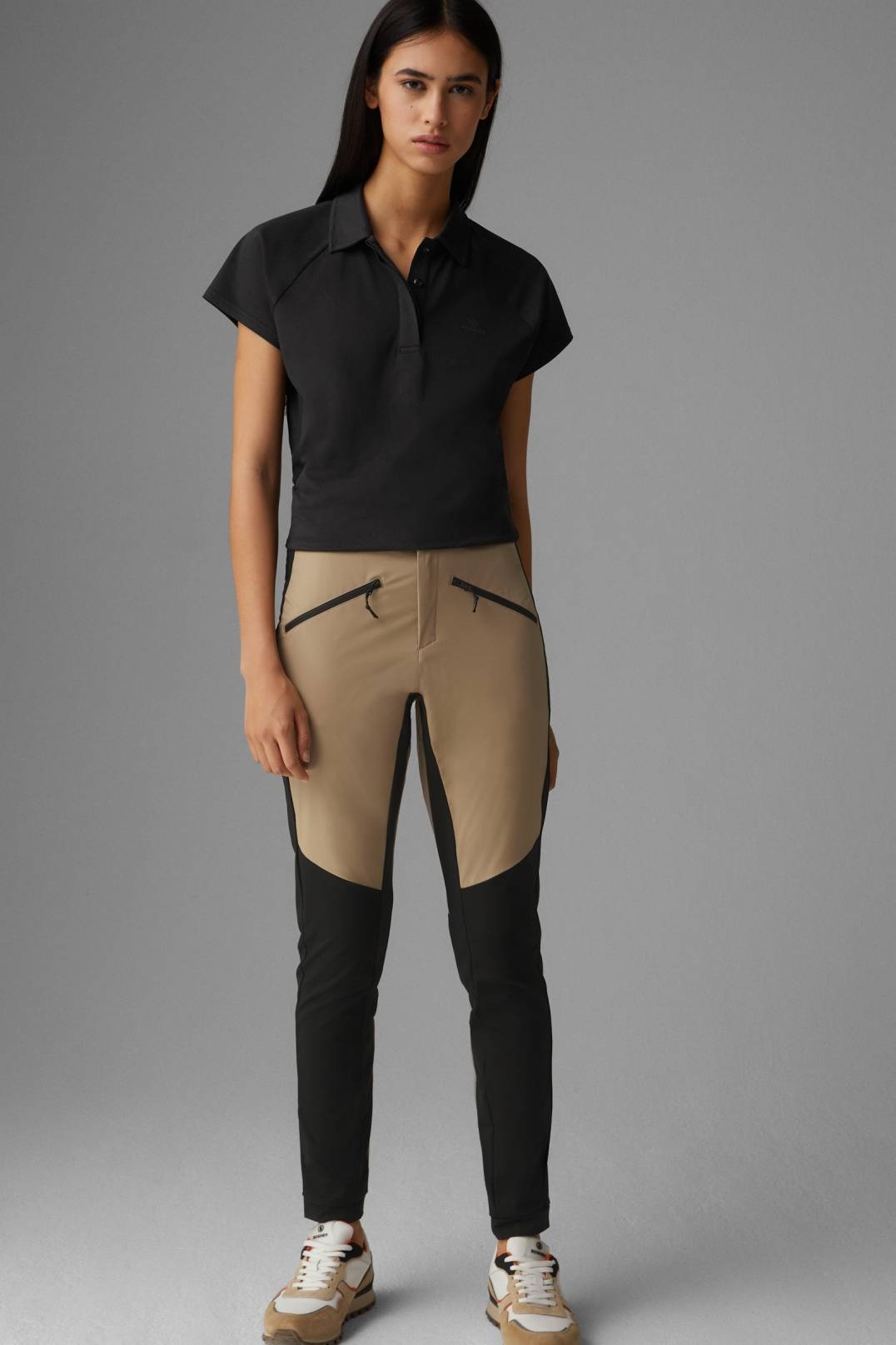 TONJA PERFORMANCE PANTS IN BEIGE/BLACK - 4