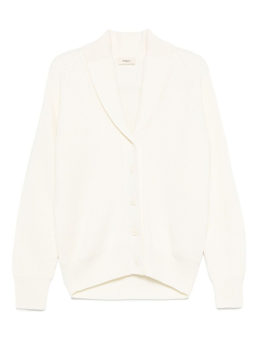 ribbed shawl-collar cardigan - 1