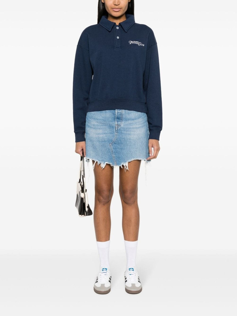 Sporty & Rich logo-print cotton polo top outlook