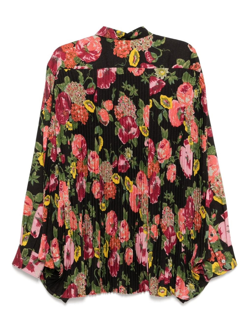 Junya Watanabe floral-print pleated shirt outlook
