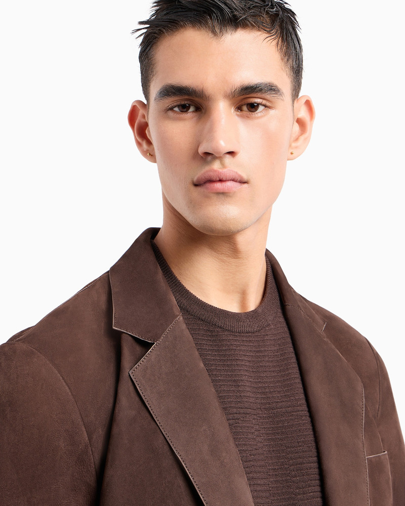 Virgin-wool blend crew-neck jumper with jacquard logo 5