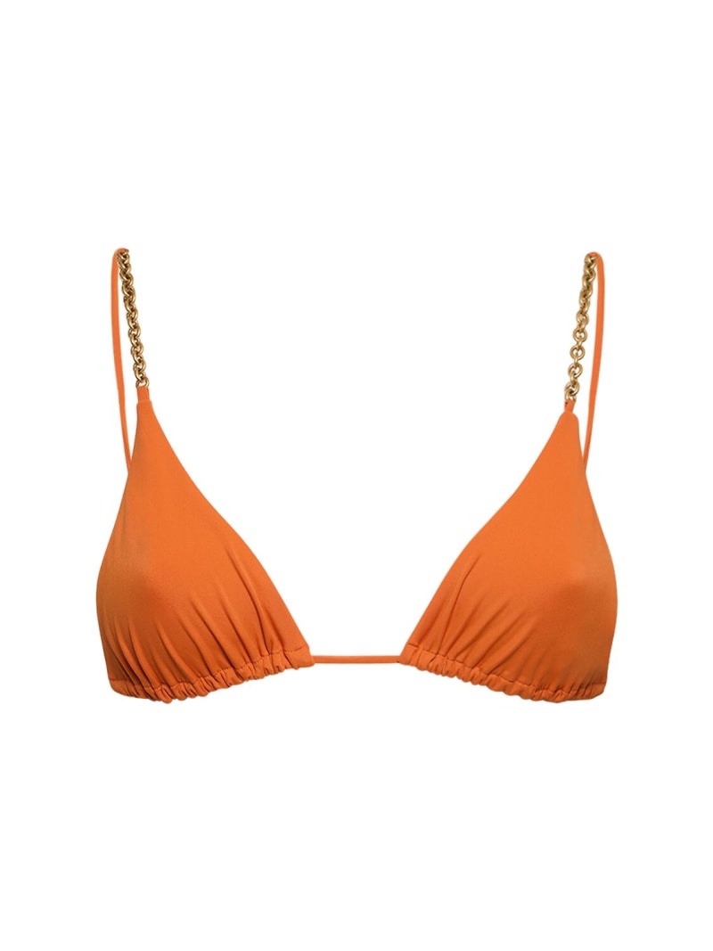 SAINT LAURENT Nylon triangle bikini top luisaviaroma REVERSIBLE