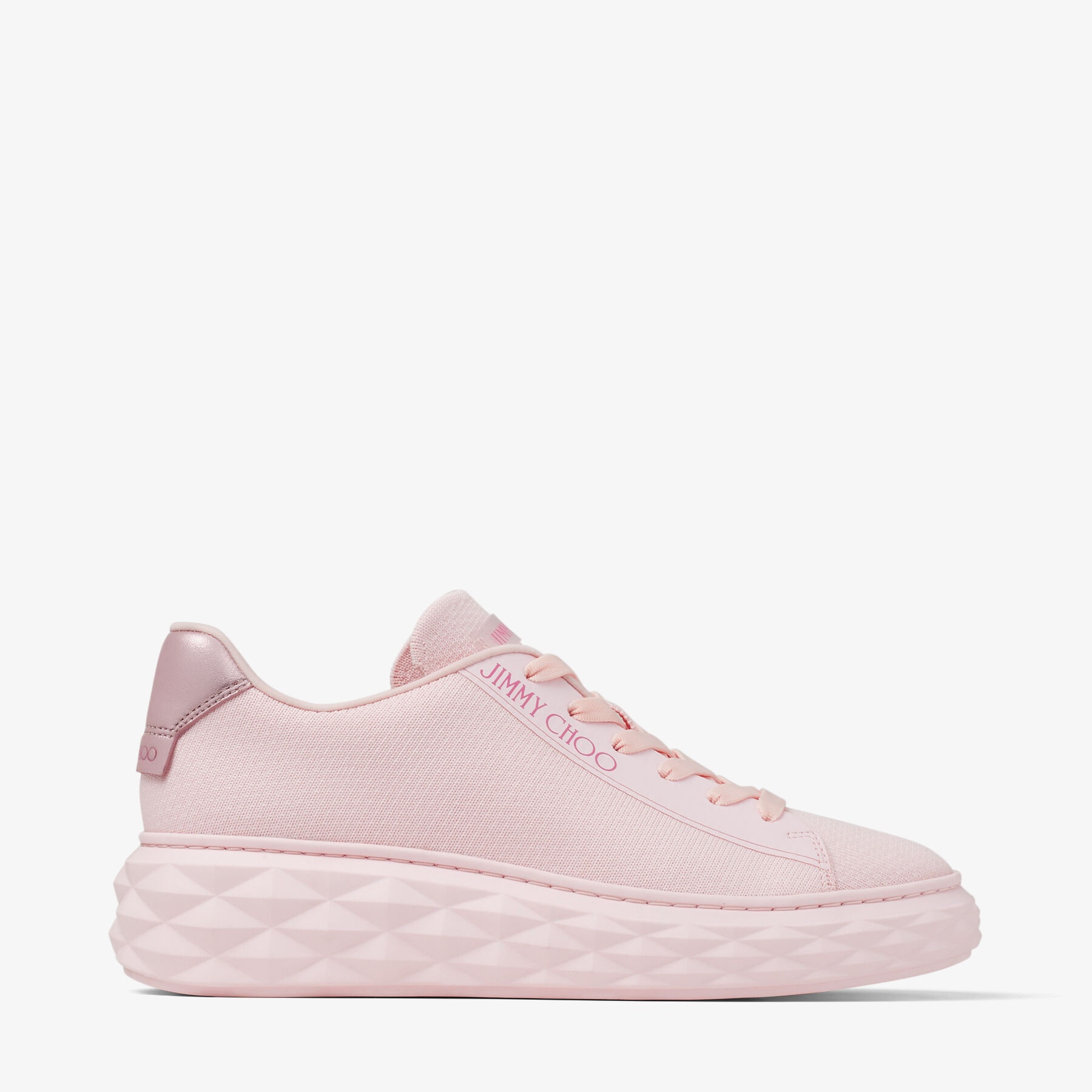 Diamond Light Maxi/f
Powder Pink Knit Low-Top Trainers with Platform Sole - 1