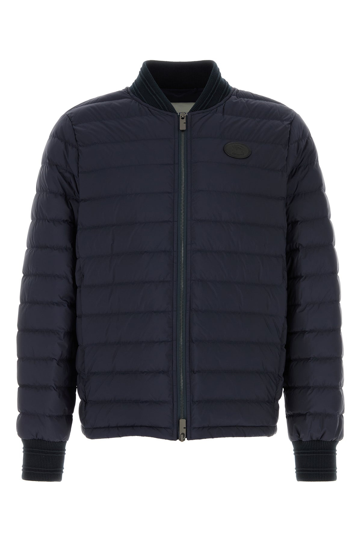 Navy blue nylon down jacket - 1