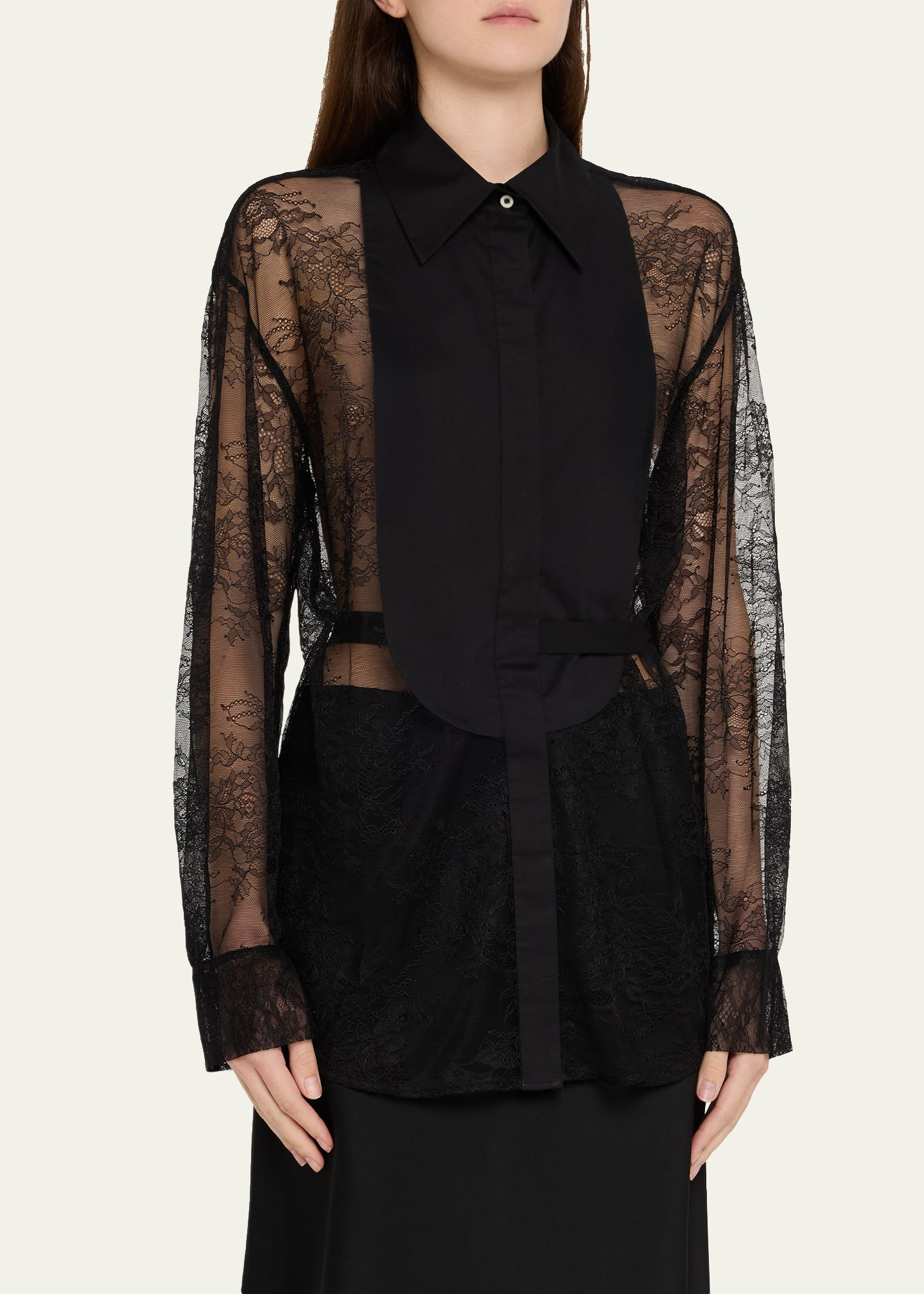 Lace Tuxedo Shirt - 4