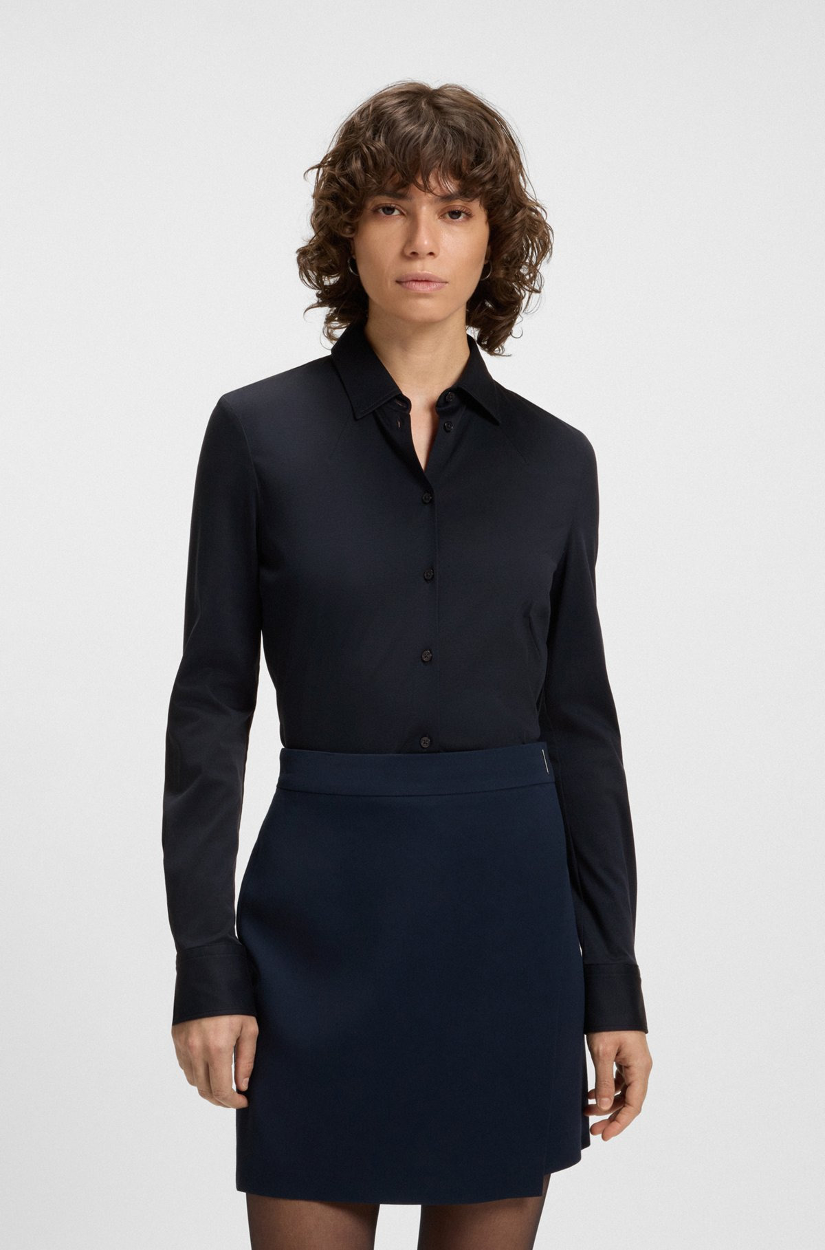 EXTRA-SLIM-FIT BLOUSE IN COTTON JERSEY - 2