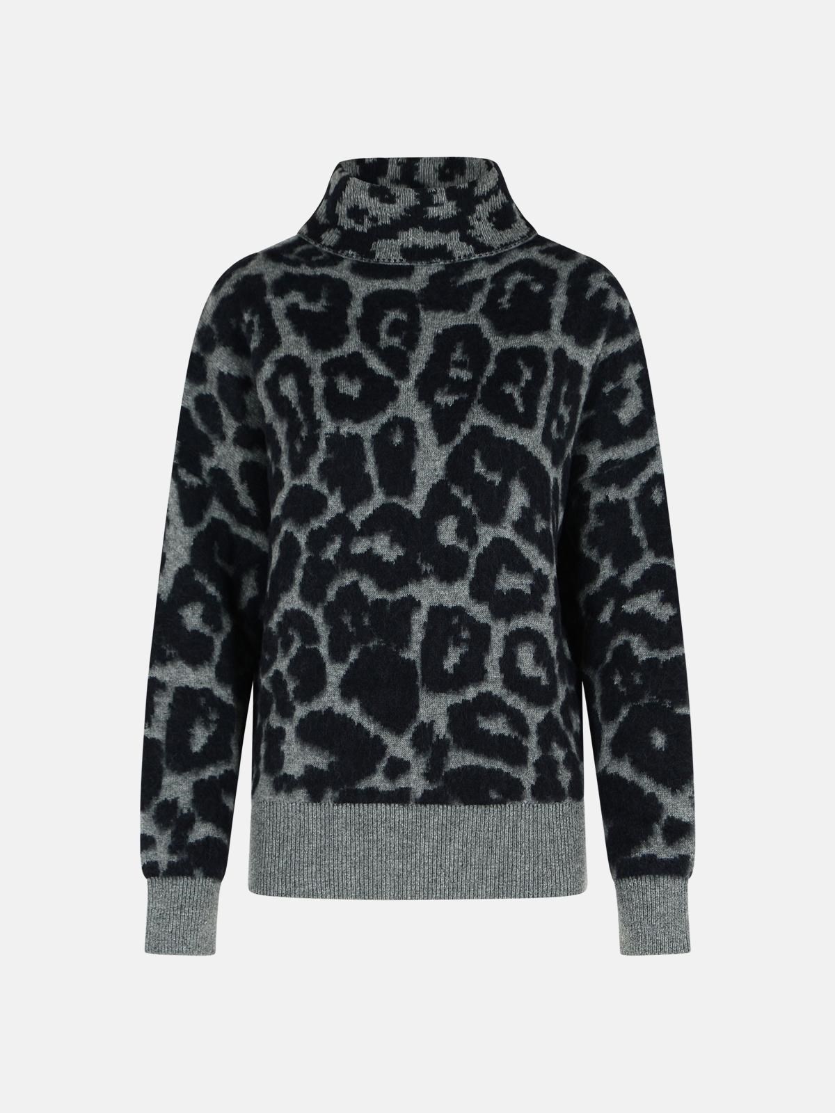 GREY ALPACA BLEND TURTLENECK SWEATER - 1