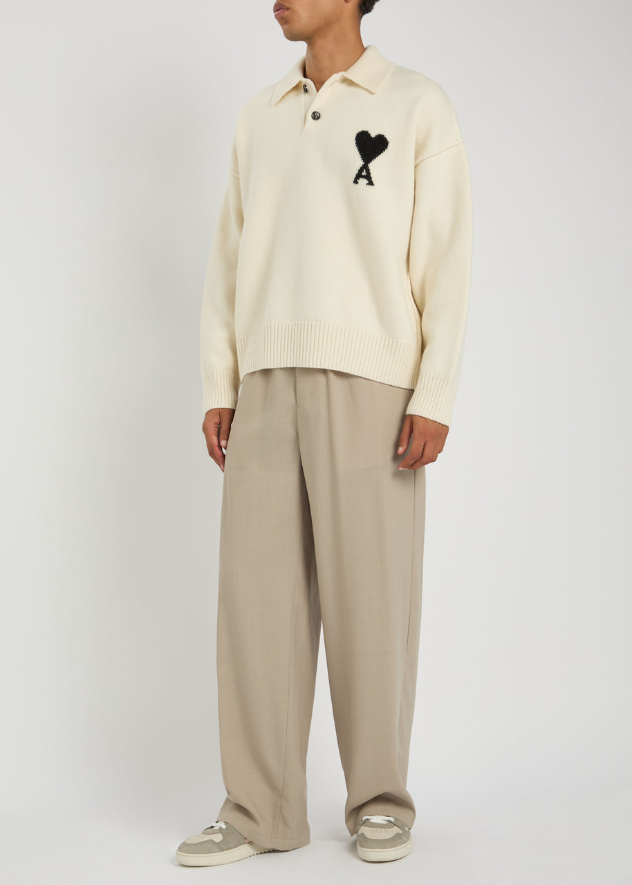 Ami Paris Melange Wool Trousers - 4