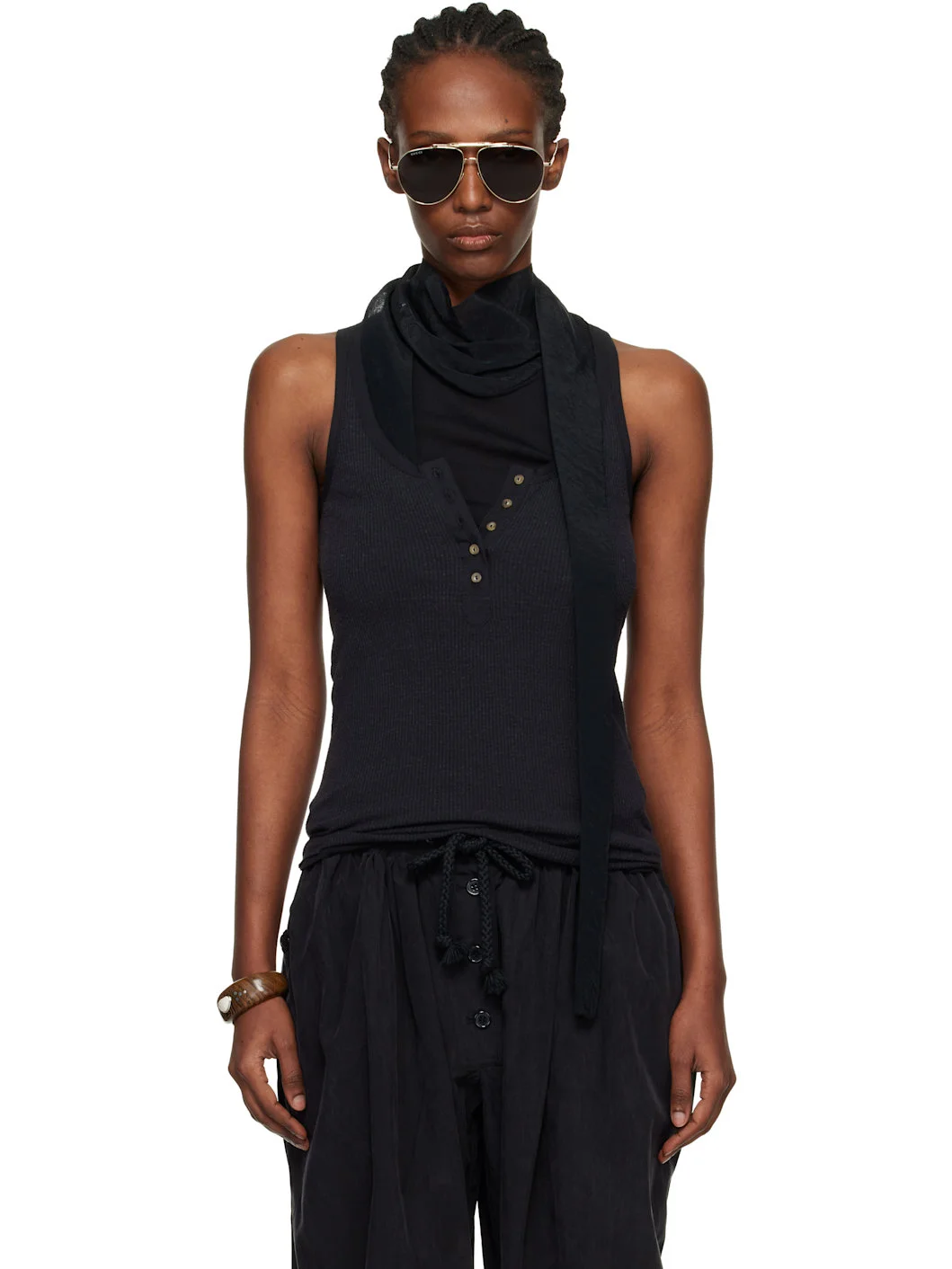 Black Helma Silk Tank Top - 1