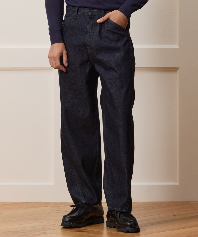 TODD SNYDER Relaxed Barrel Jean in Indigo Rinse outlook