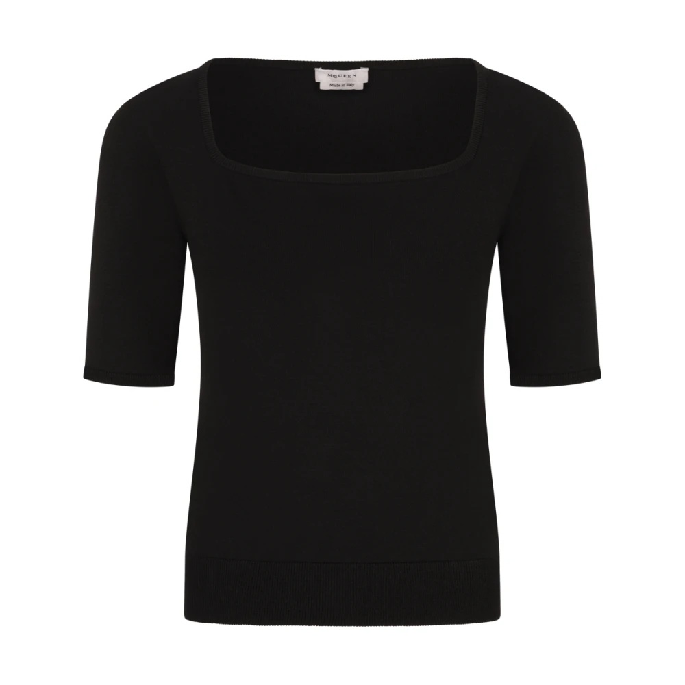 Alexander McQueen BLACK TOP WITH VISCOSE AND POLYESTER