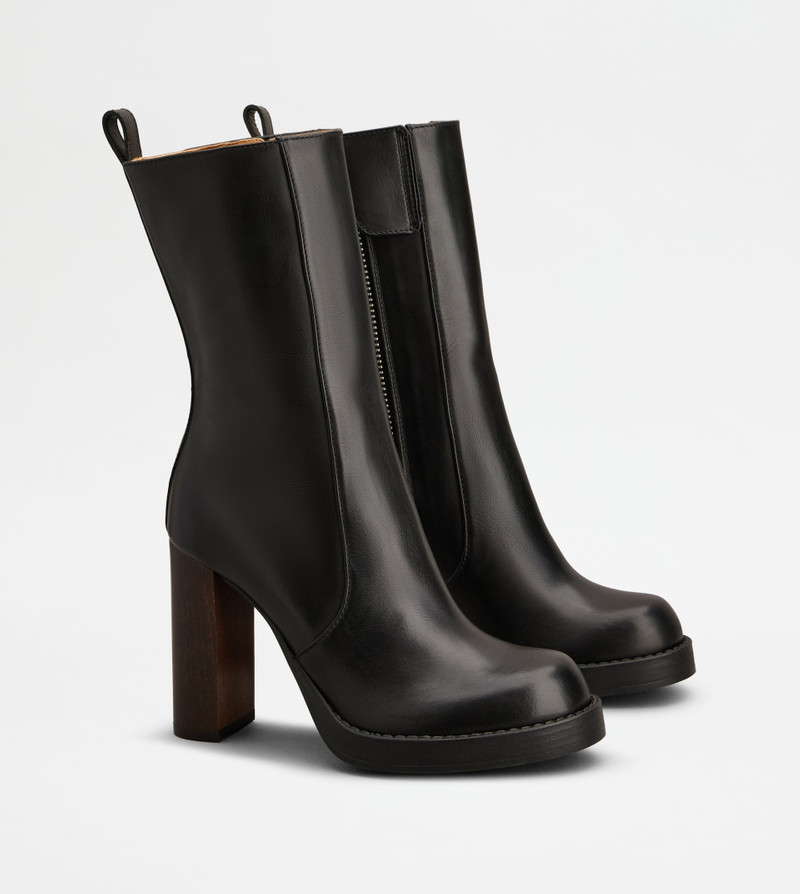 ANKLE BOOTS IN LEATHER - BLACK 2
