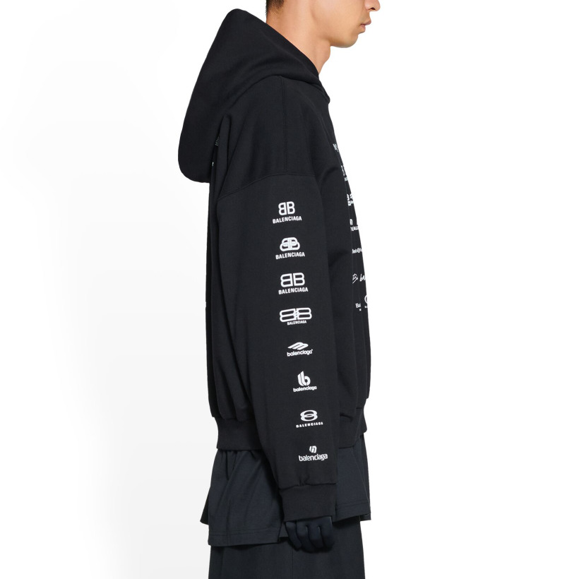 Balenciaga Archives Logos Hoodie 'Black' 726241TNVQ81070 - 5