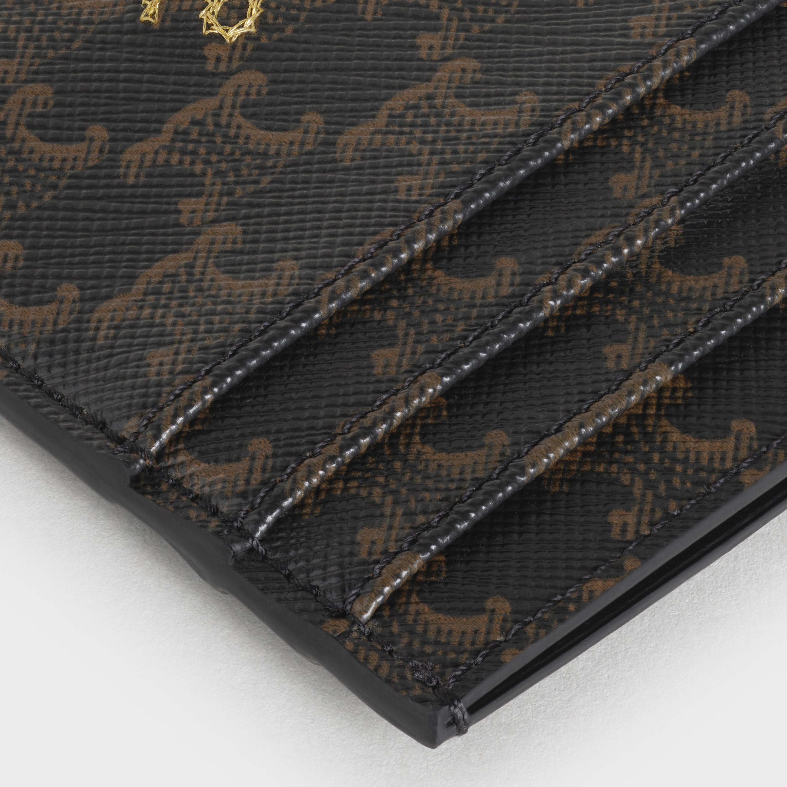 MULTIPLE CARD HOLDER IN TRIOMPHE CANVAS WITH EMBROIDERED CELINE - 4