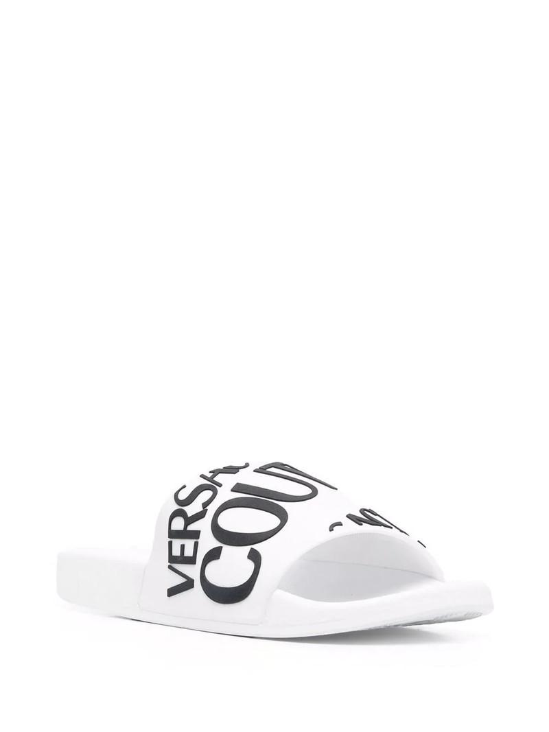 VERSACE JEANS COUTURE diagonal logo flat slides outlook