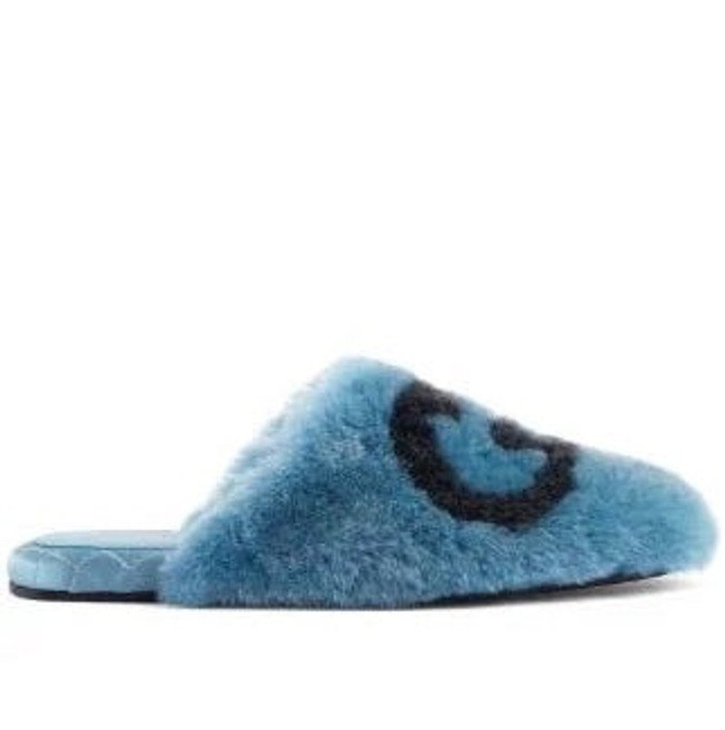 Gucci Interlocking G Fluffy Slippers - 1
