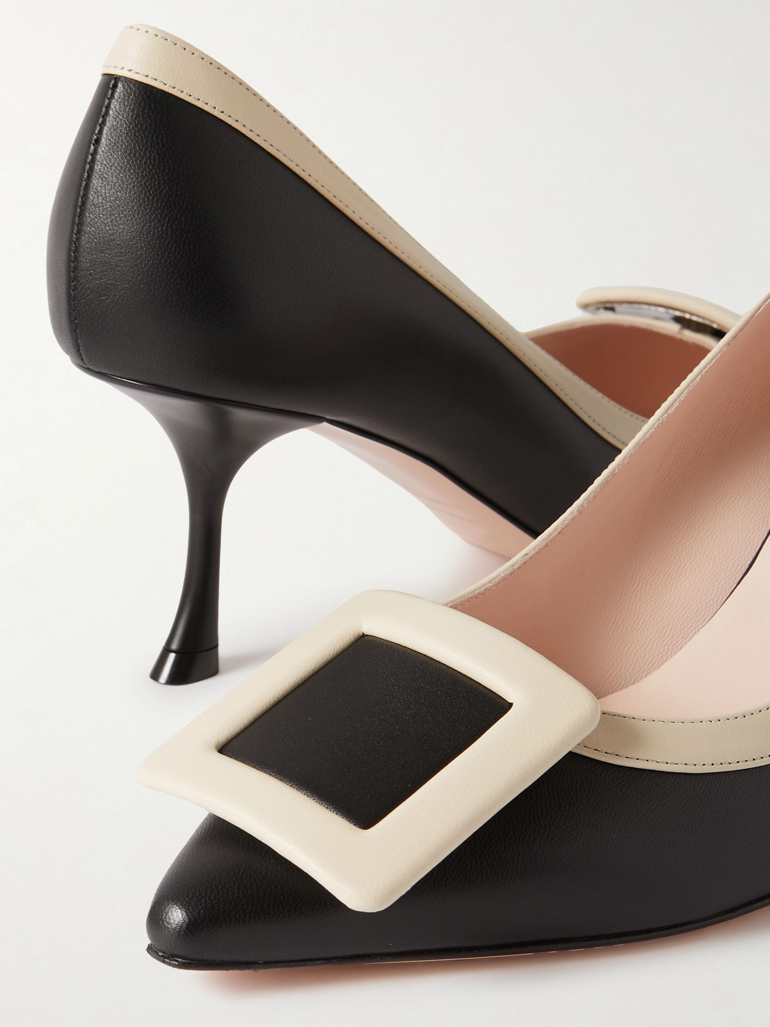 Viv' In The City 65 buckled two-tone leather pumps Black - 4