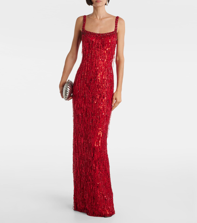 JENNY PACKHAM Fleur sequined gown outlook