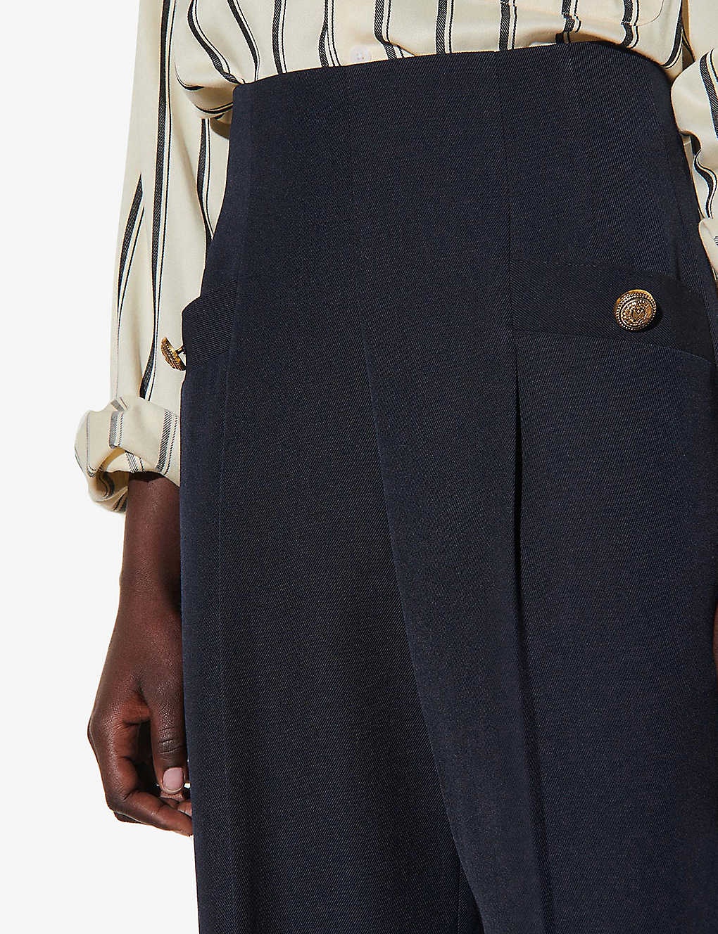 Sieny wide-leg wool-blend trousers - 4