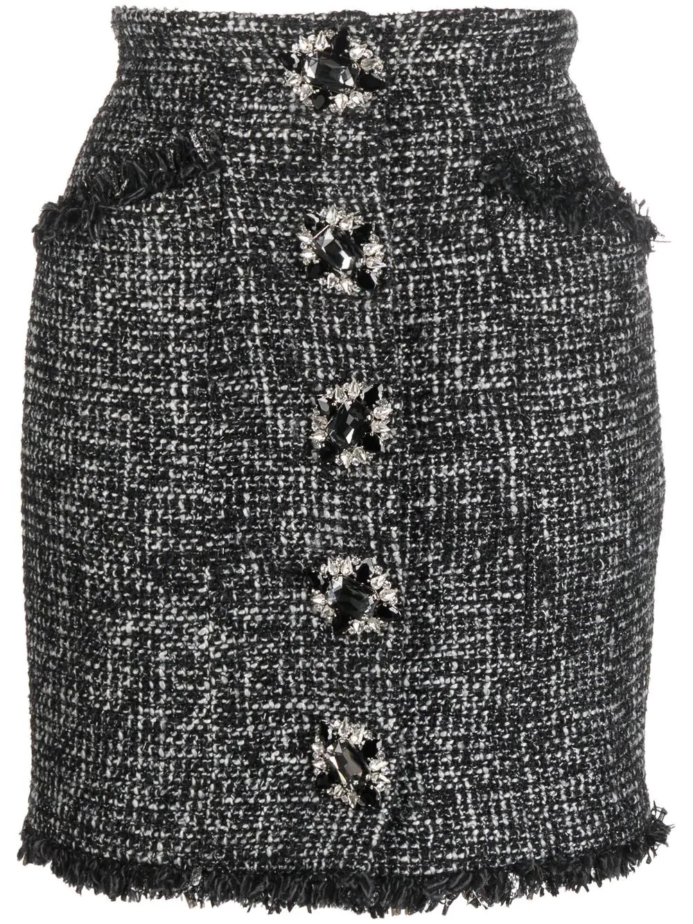 button-front tweed skirt - 1