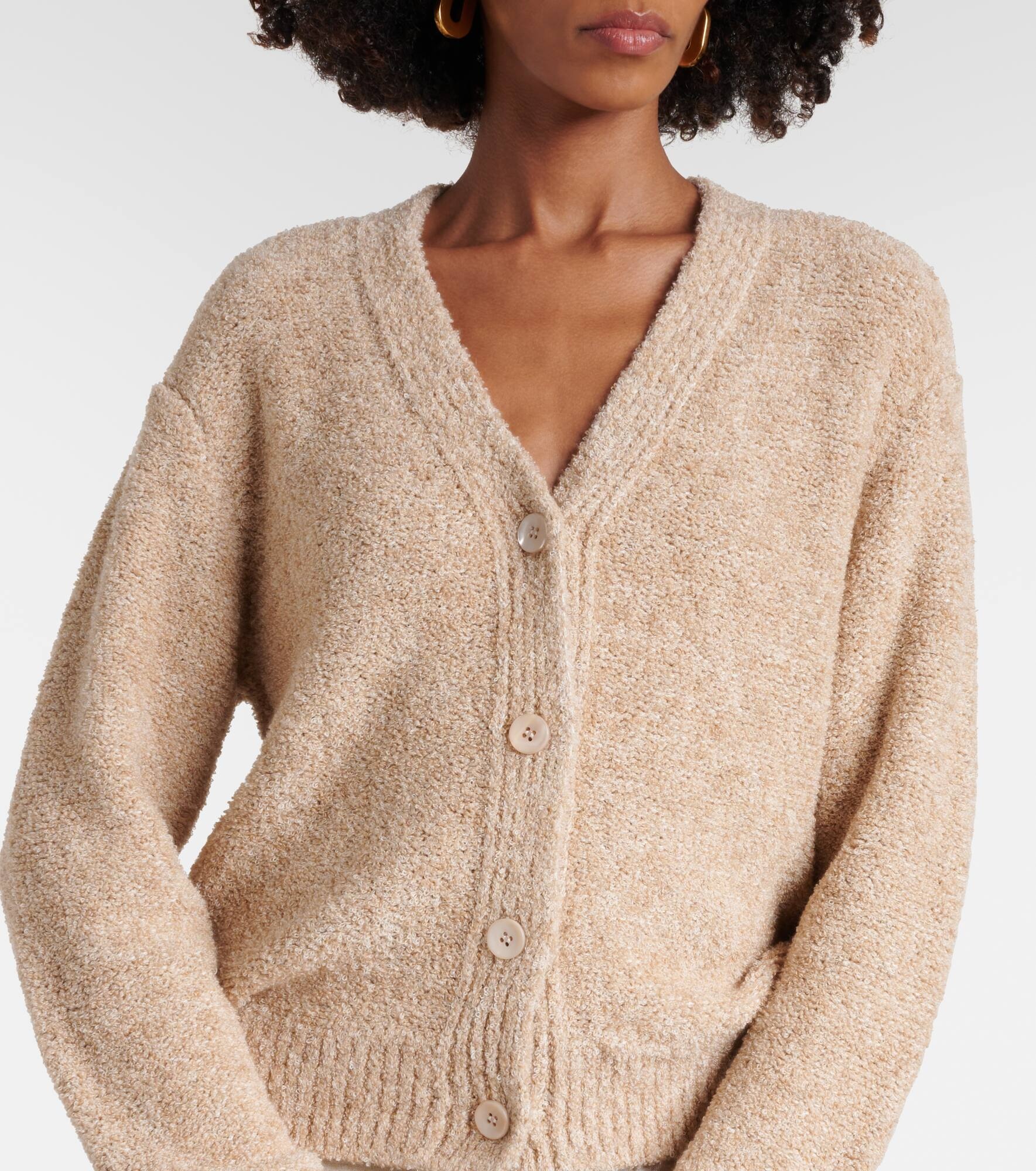 Silk, cashmere, and linen cardigan - 5