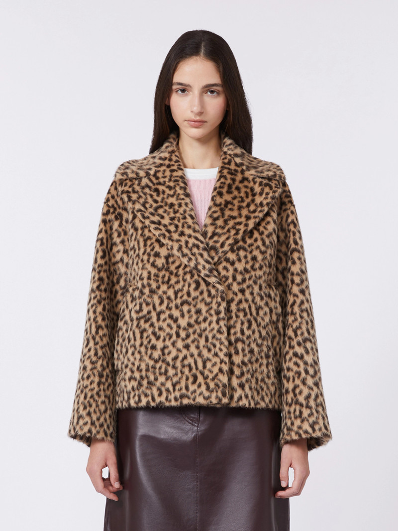 DISEGNO Patterned wool-blend pea coat - CAMEL 3