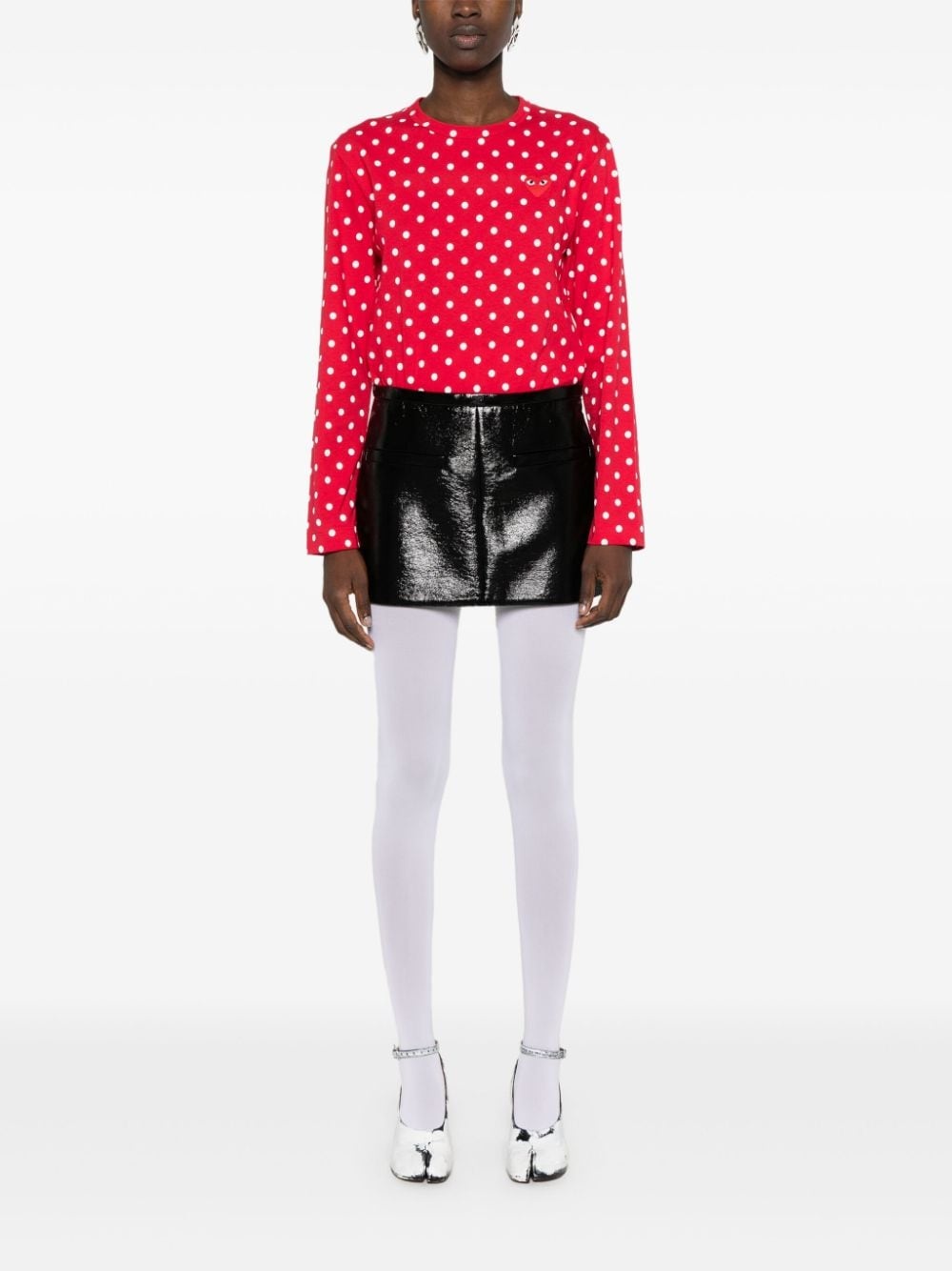 polka-dot cotton T-shirt - 3