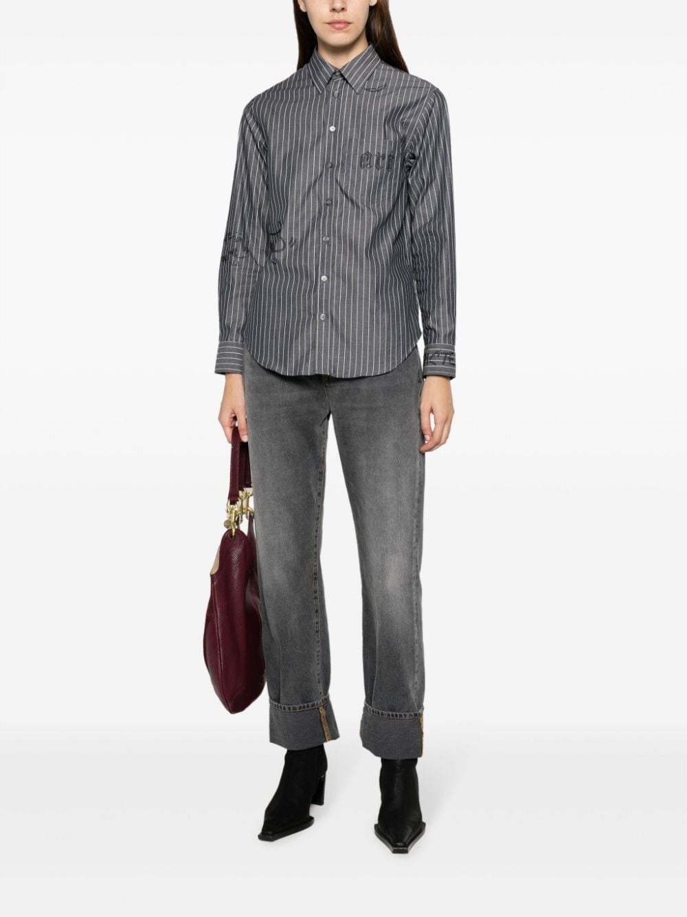 Taskiz rhinestone-embellished striped shirt - 2